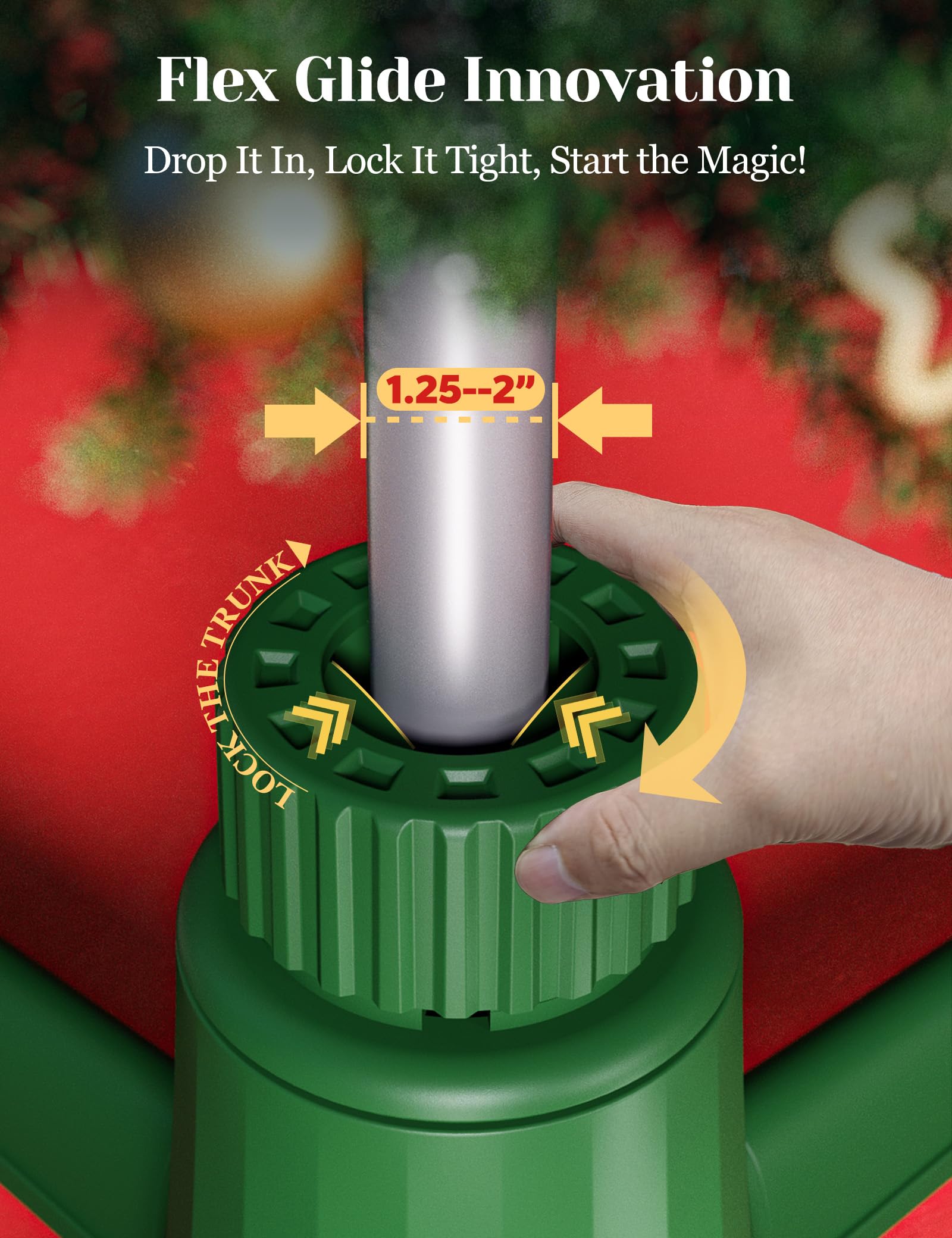 DG-Direct Musical 360 Rotating Christmas Tree Stand with Remote, Anti-Tilt Silent Spin Base, 3 Light Output Ports (800W), Fits 9