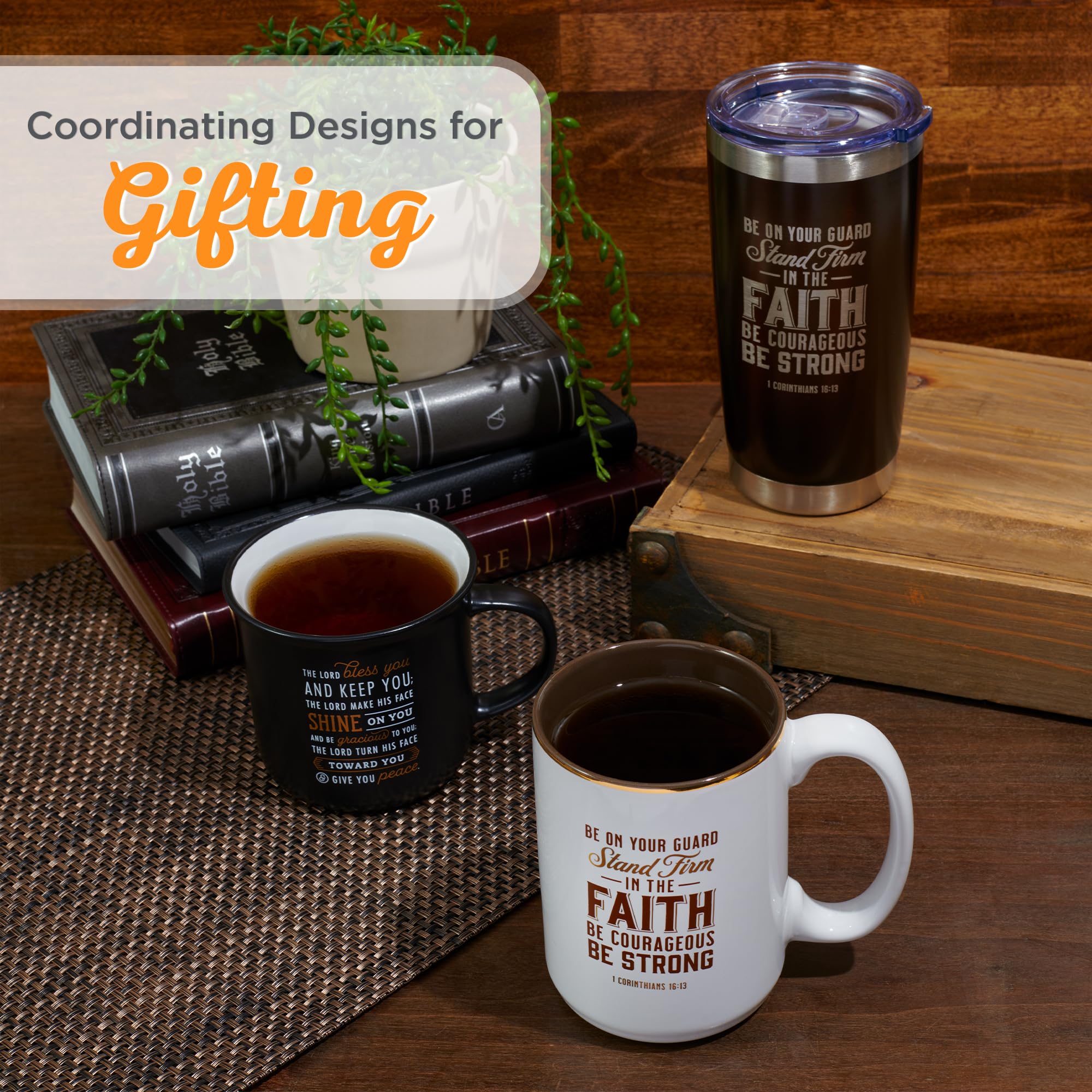 Christian Art Gifts Large Ceramic Scripture Coffee & Tea Mug For Men: Stand Firm In The Faith - 1 Cor. 16:13 Inspirational Bible