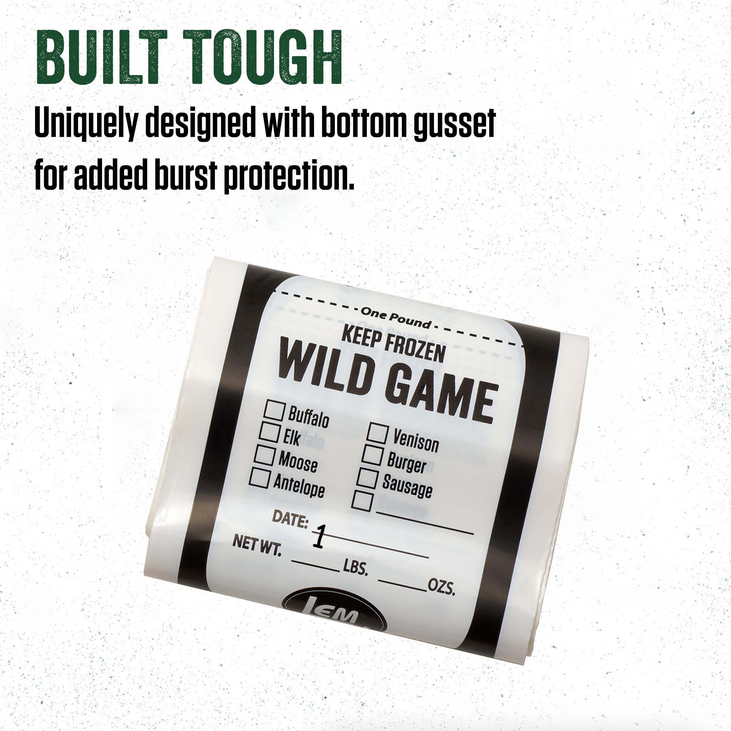 LEM Products One Pound Wild Game Bags (100 Bags) White