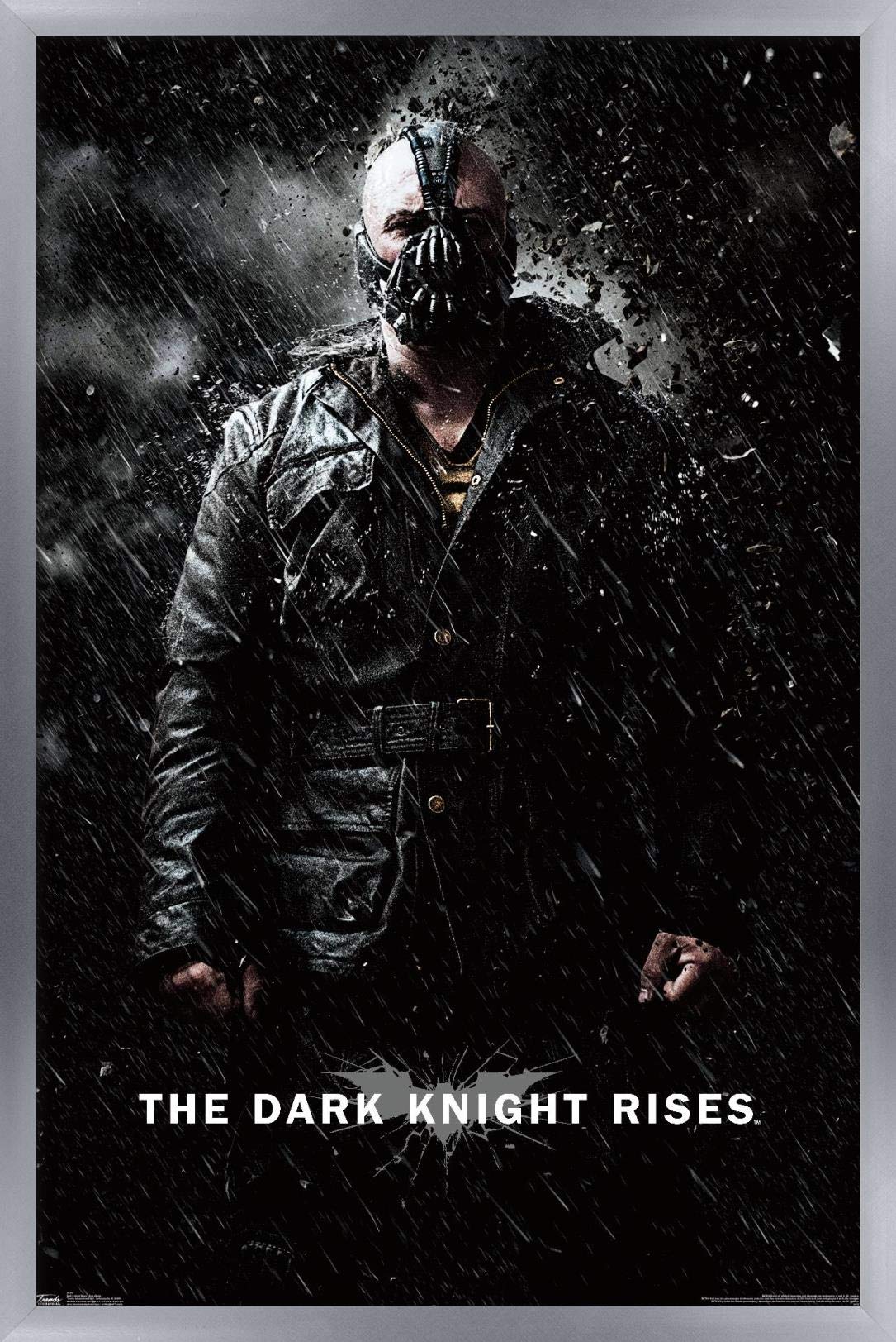 Trends International Dc Comics Movie - The Dark Knight Rises - Bane Rain Wall Poster, 14.725'' X 22.375'', Silver Framed Version