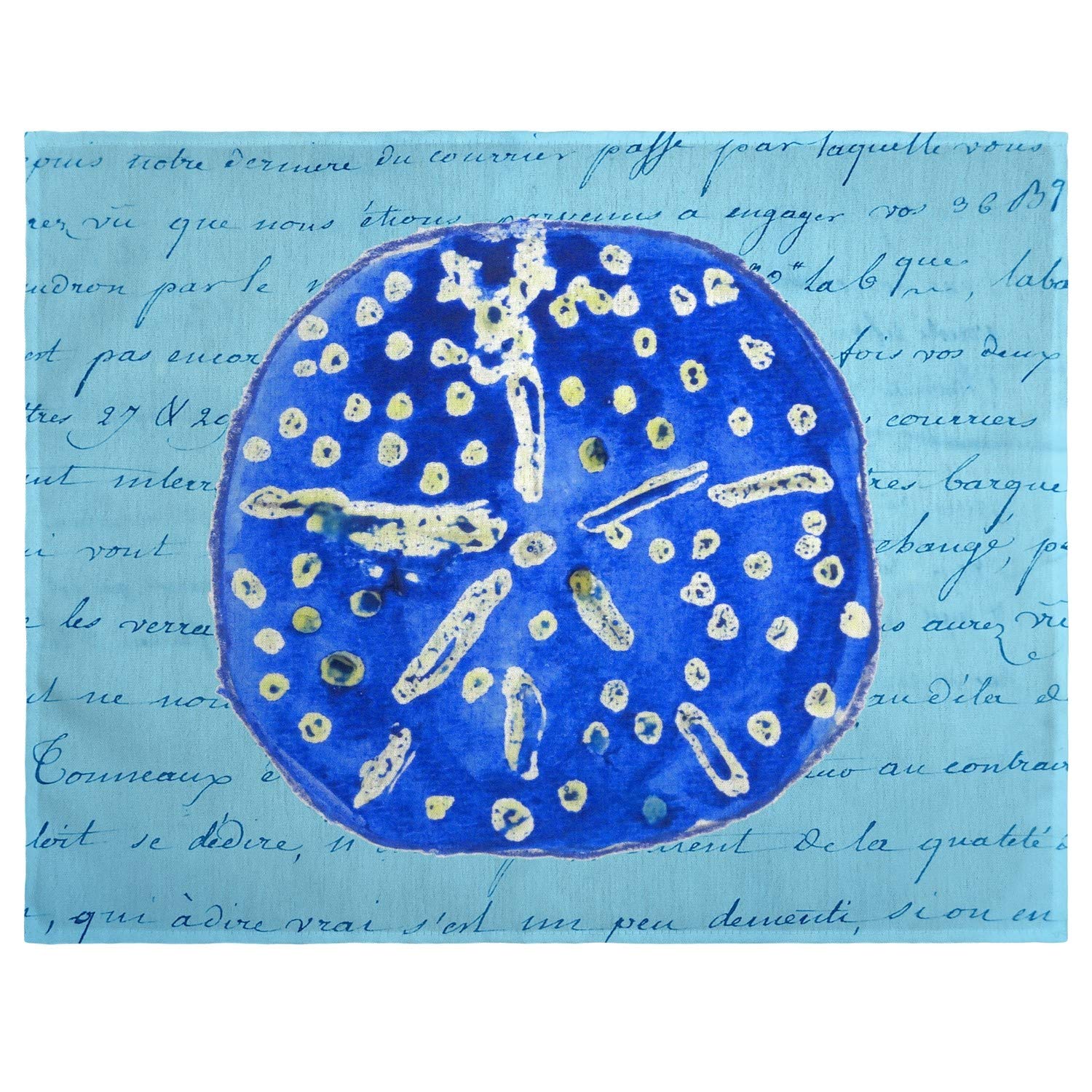 Betsy Drake Pm989 14 X 18 In. Blue Sand Dollar Place Mat - Set Of 4