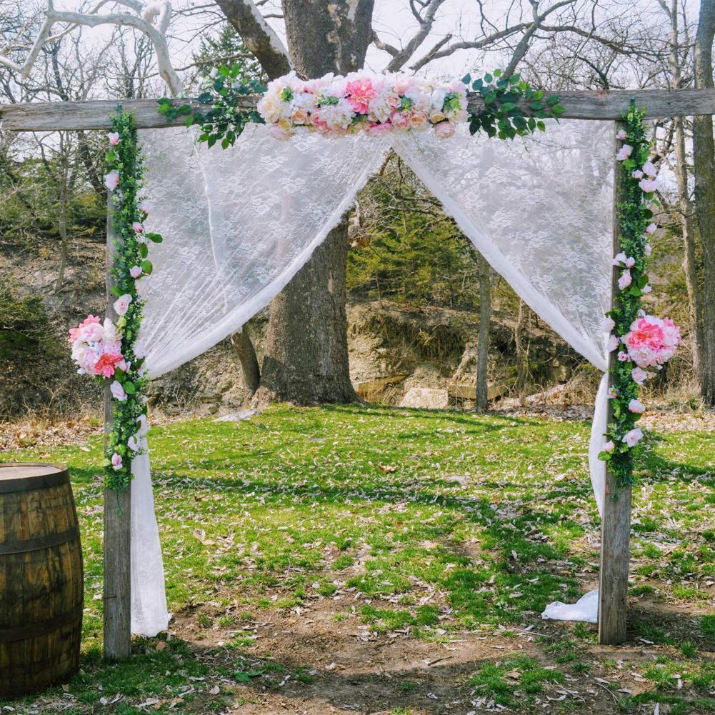 White Lace Tablecloth 60    120 Inch For Rustic Boho Wedding Bridal Shower Party Decoration, Classy Rectangle Overlay Long Vinta