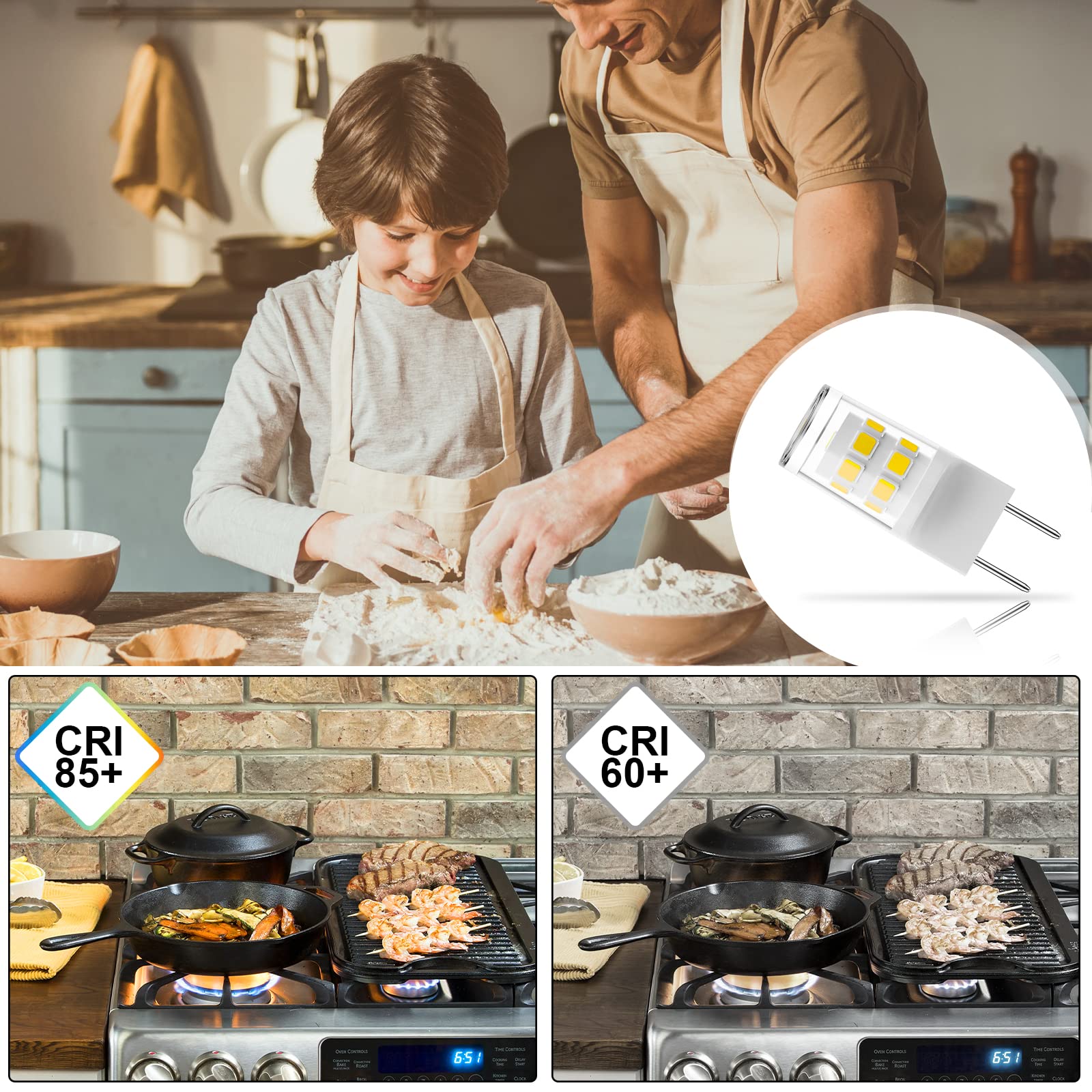 G8 Led Bulb, 20W Microwave Light Bulbs Under Hood Replacement For Ge Samsung Microwave Oven, Replaces Wb25X10019, 120V Natural W