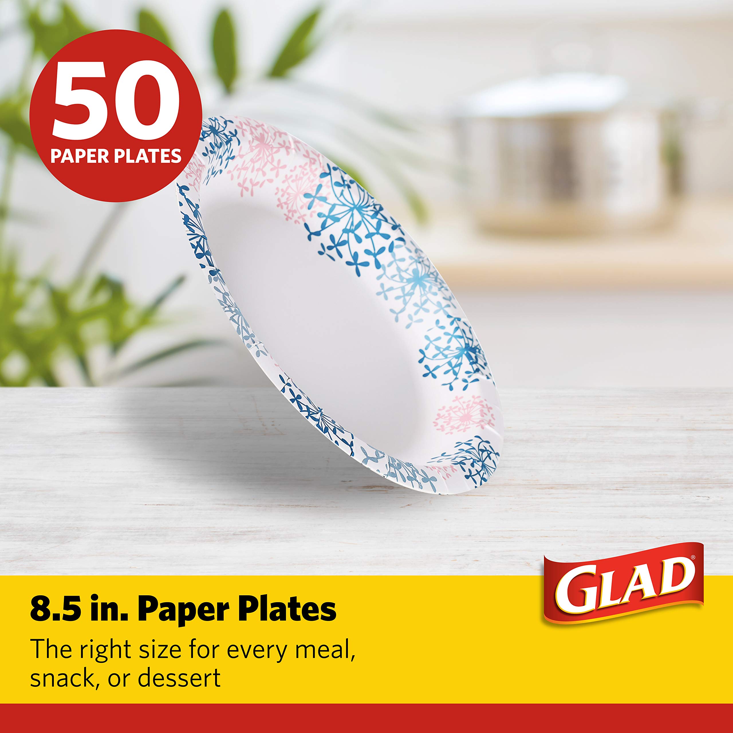 Glad Round Disposable Paper Plates For All Occasions | New & Improved Quality