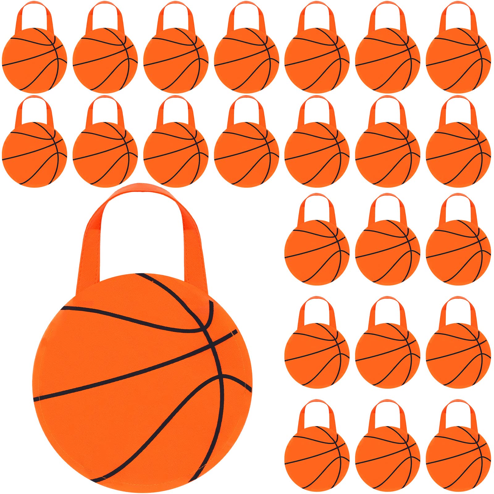 Shihanee 24 Pcs Volleyball Party Favor Bags, Sport Game Treat Handbags, Non Woven Gift Bags for Sport Theme Party Supplies