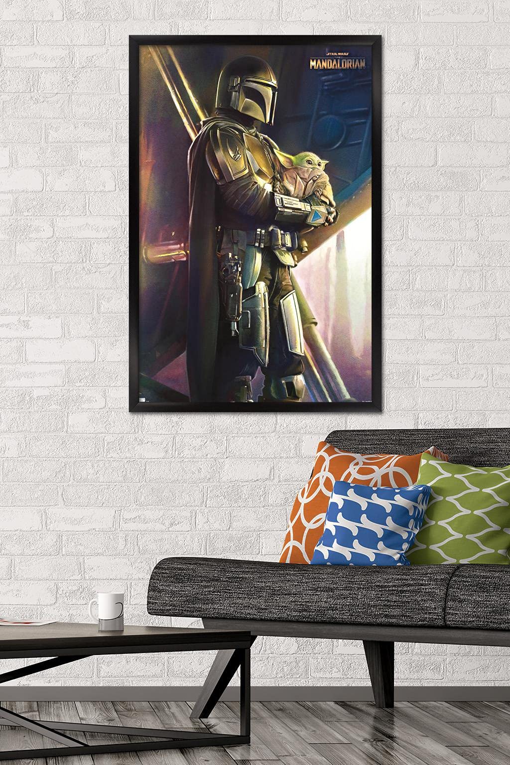 Trends International Star Wars: The Mandalorian - Held Wall Poster, 22.375'' X 34'', Black Framed Version