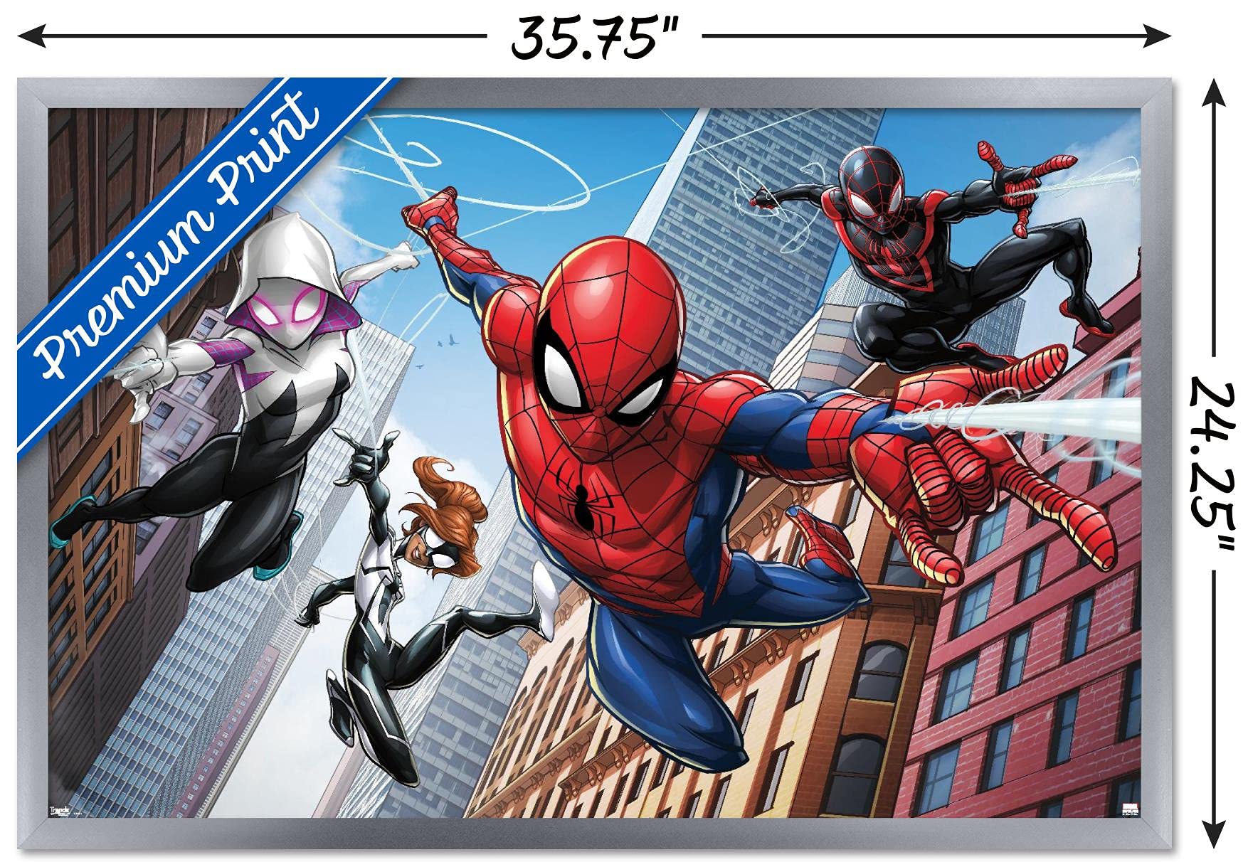 Trends International Marvel Comics - Spider-Man - Web Heroes Wall Poster, 22.375'' X 34'', Silver Framed Version