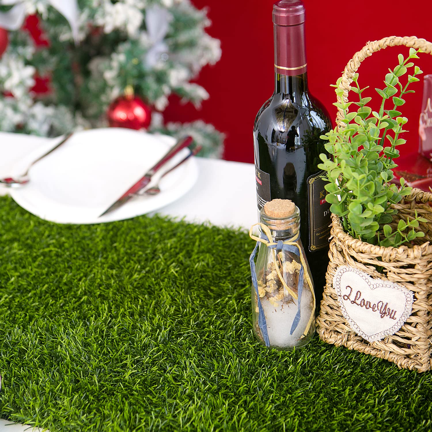 Artificial Grass 14 X 48 Inch Table Runner, Perfect For Spring, Fall Holidays, Parties, Catered Presentations, Baby Showers, Bir