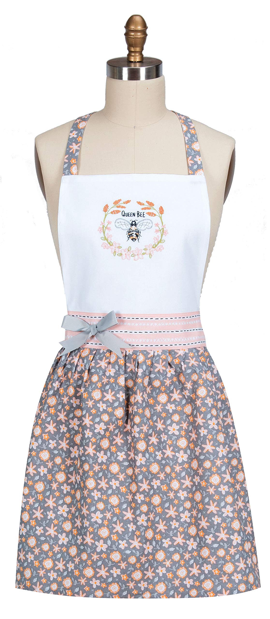 Kay Dee Designs Bee Inspired Embroidered Hostess Apron, 20inch X 30.5inch, Various