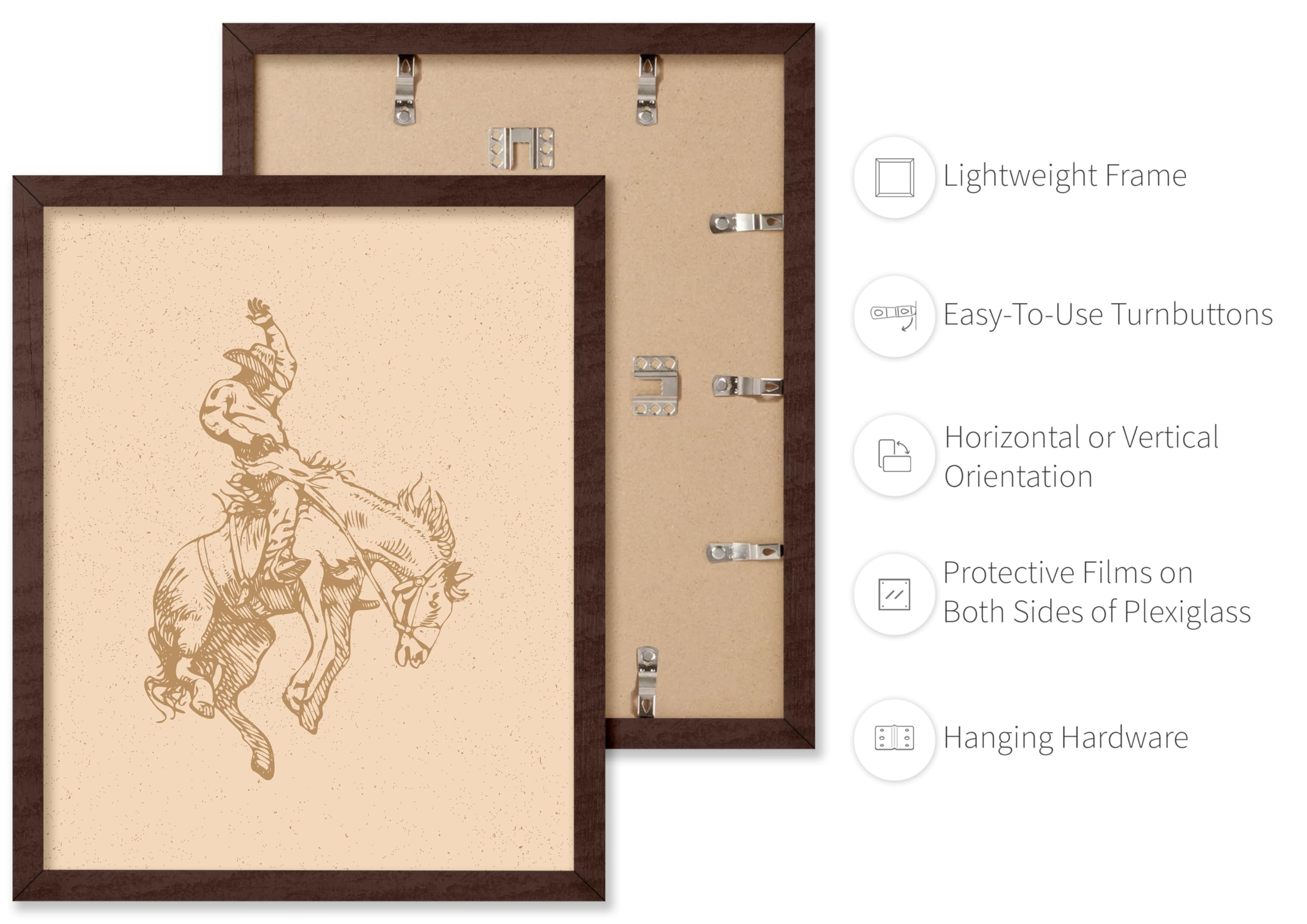 Poster Master Beige Rodeo Poster - Retro Cowboy On Bucking Horse Print - Cowboy Art - Western Art - Wild West Art - Gift For Him
