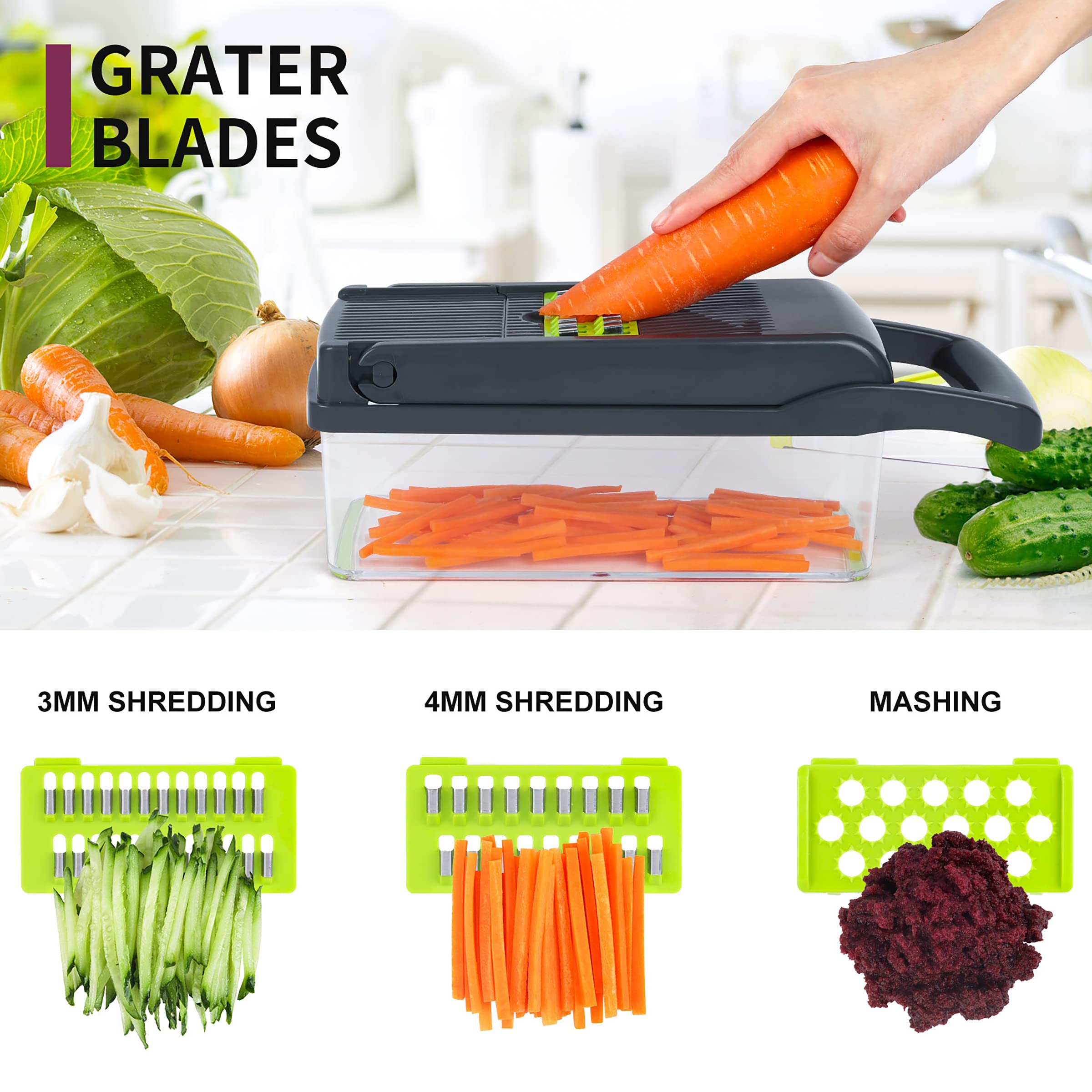 Vegetable Chopper, Onion Chopper, Mandolin Slicer,Pro 10 In 1Professional Food Choppermultifunctional Vegetable Chopper And Slic