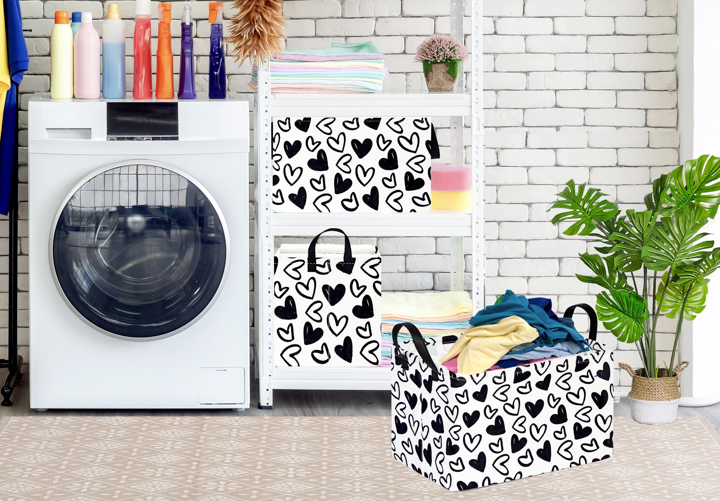 Acmuuni Black Gift Basket Clothes Laundry Hamper Storage Box Shelf Basket Toys Storage Bins, Gift Box For Kids,Laundry Hamper Wi