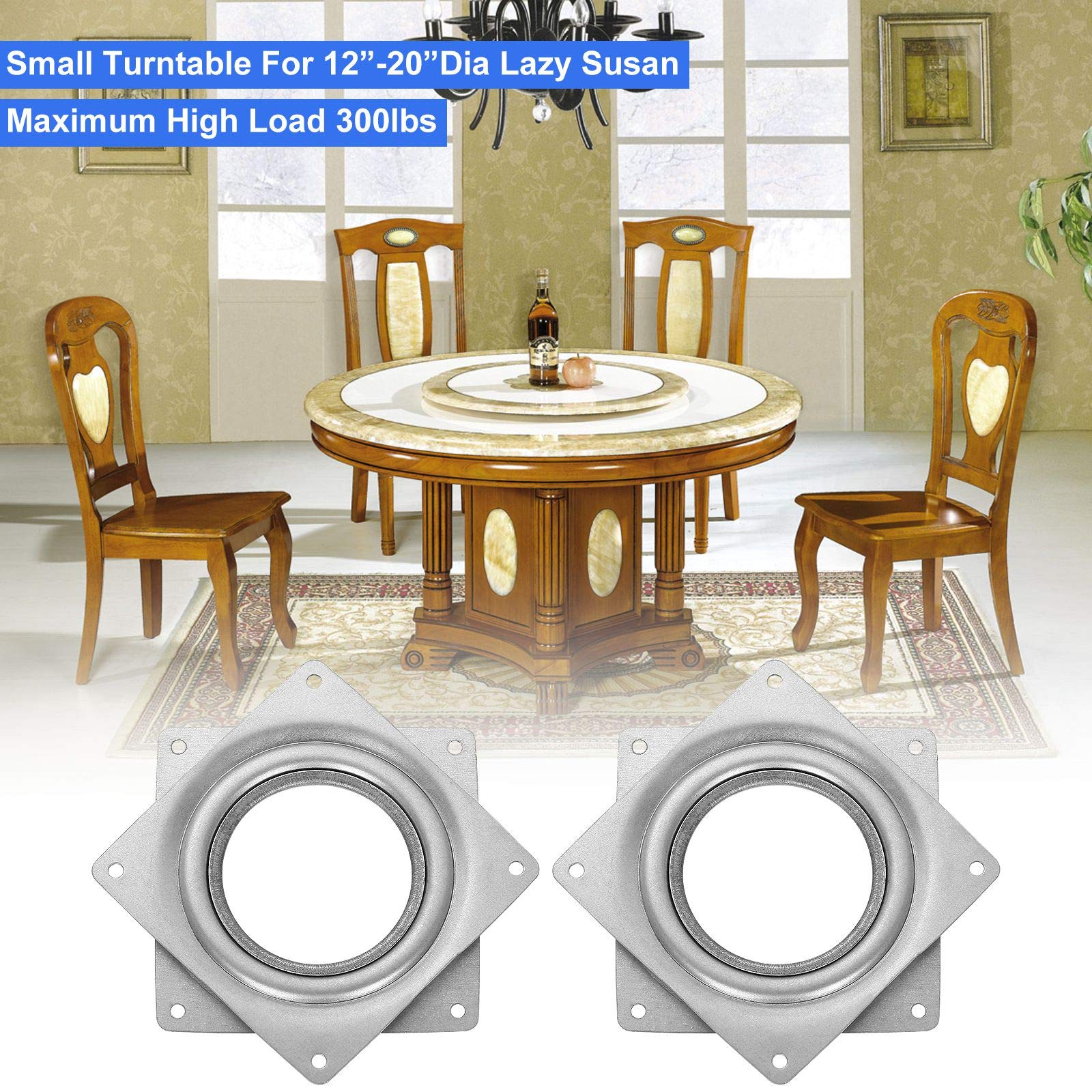 Akoalfe 16Pack Lazy Susan Turntable Bearings, 4   Square Rotating Plate, 300Lbs Capacity 5/16   Thick Swivel Plate For Diy Lazy