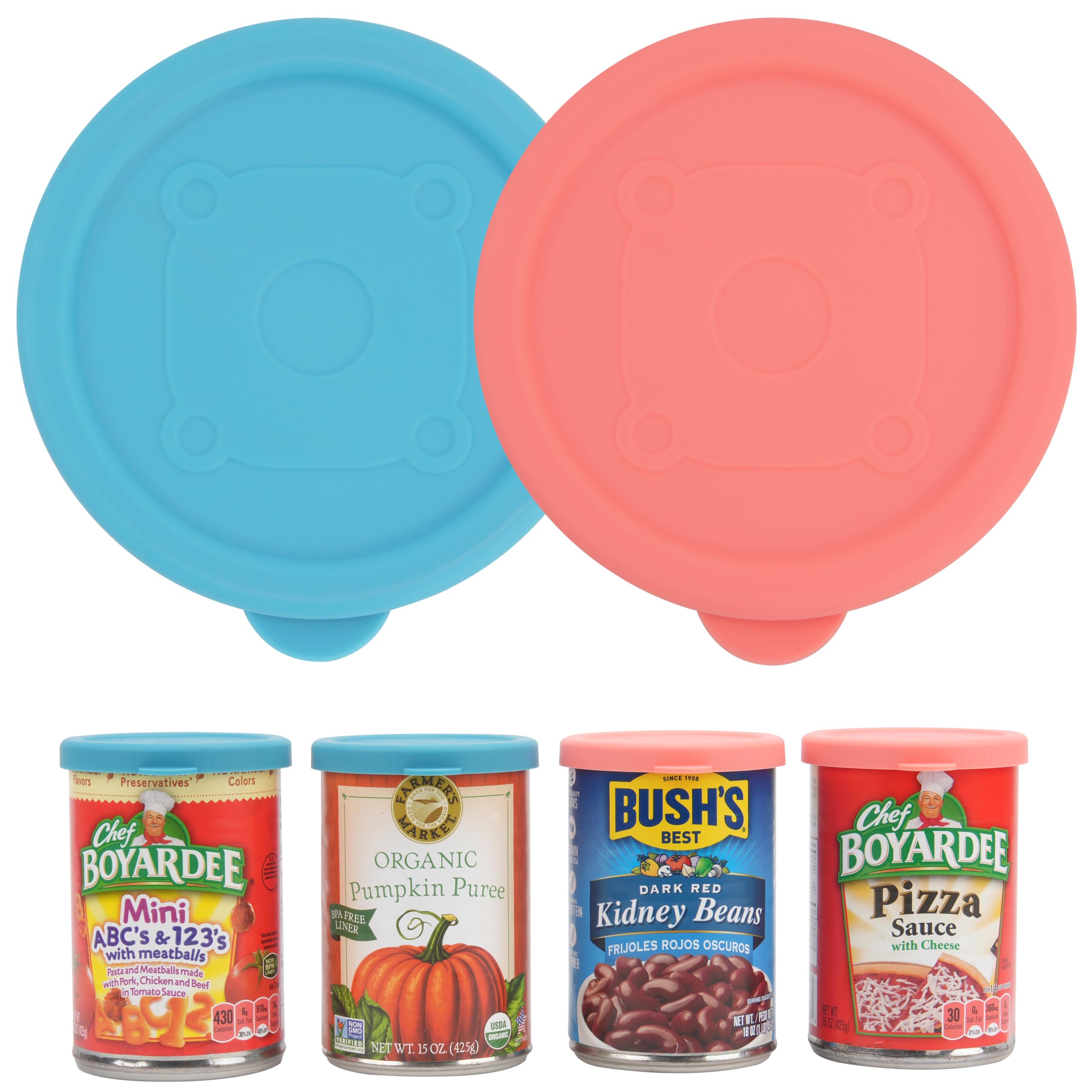 2PCs 3-inch/7.5cm Silicone Can Lids for Chef Boyardee | Van Camps | Goya | Bushs Best | Farmers Market Can, Can Cover for Can