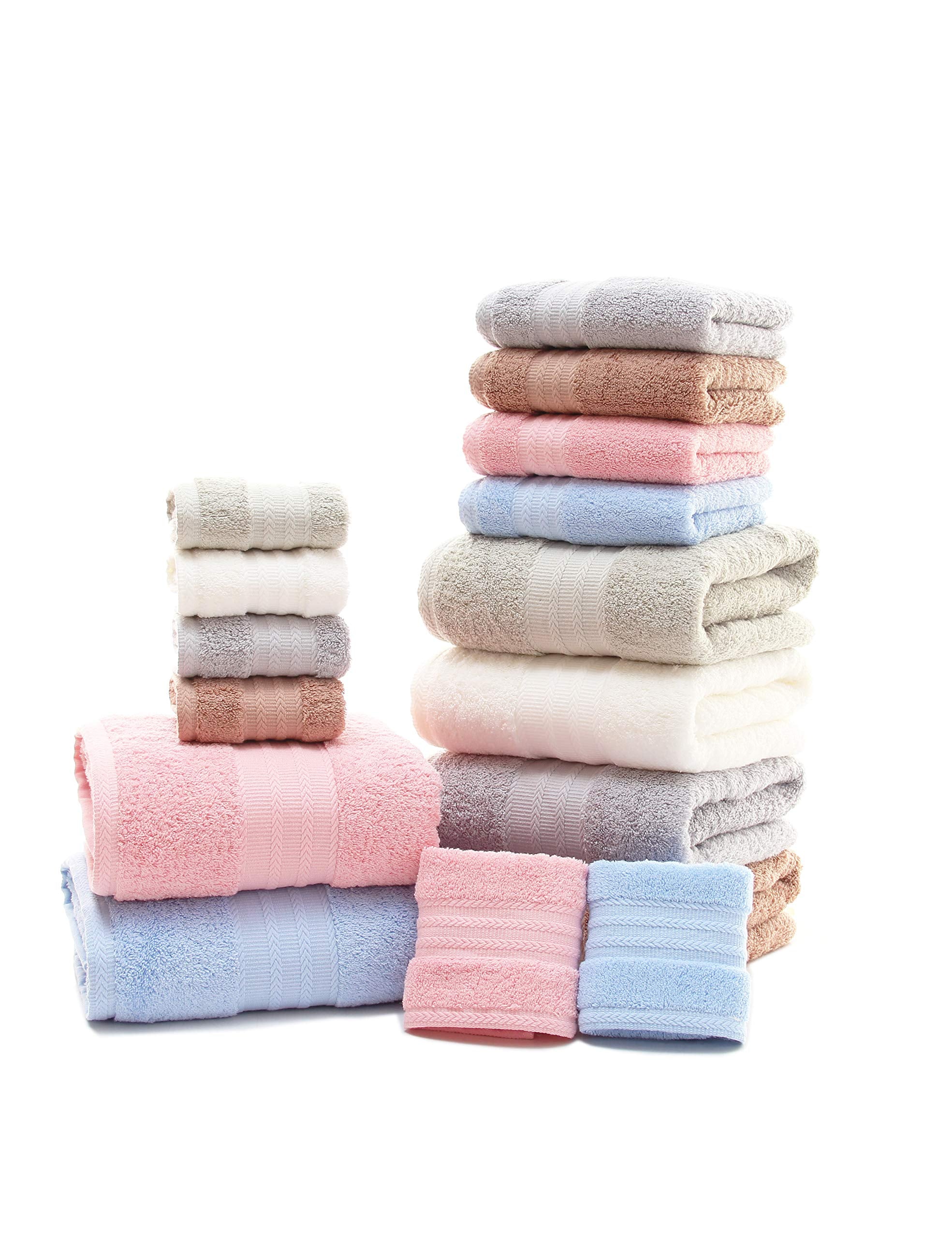 Leisofter Ultra Thick, Soft & Absorbent Cotton Hand Towels For Bathroom(Pink, 2-Pack, 14'' X 29'') - Multipurpose Towels For Bat
