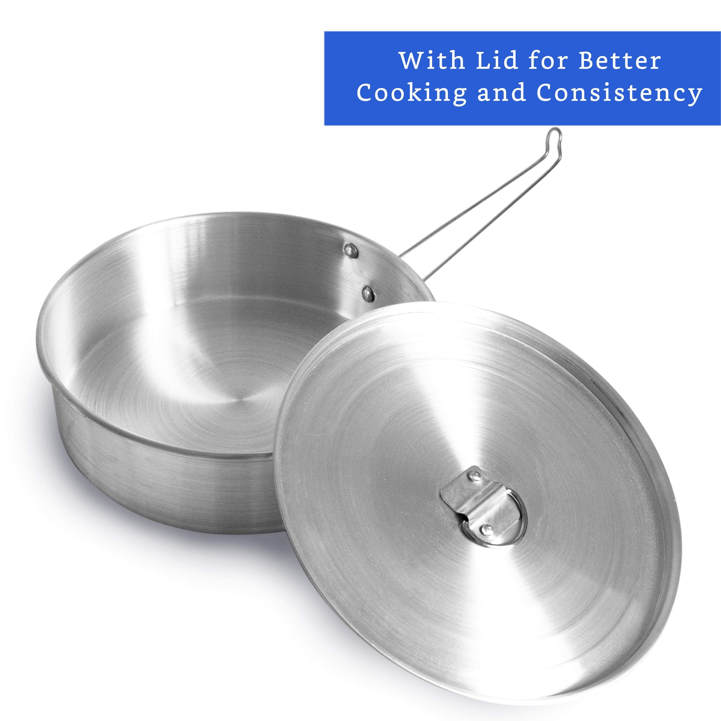 Flan Mold With Lid - Oversized Xl (10.5 X 3.2 In) - Authentic Mexican Design Flan Pan With Lid - Flanera Para Bao Maria - Molde