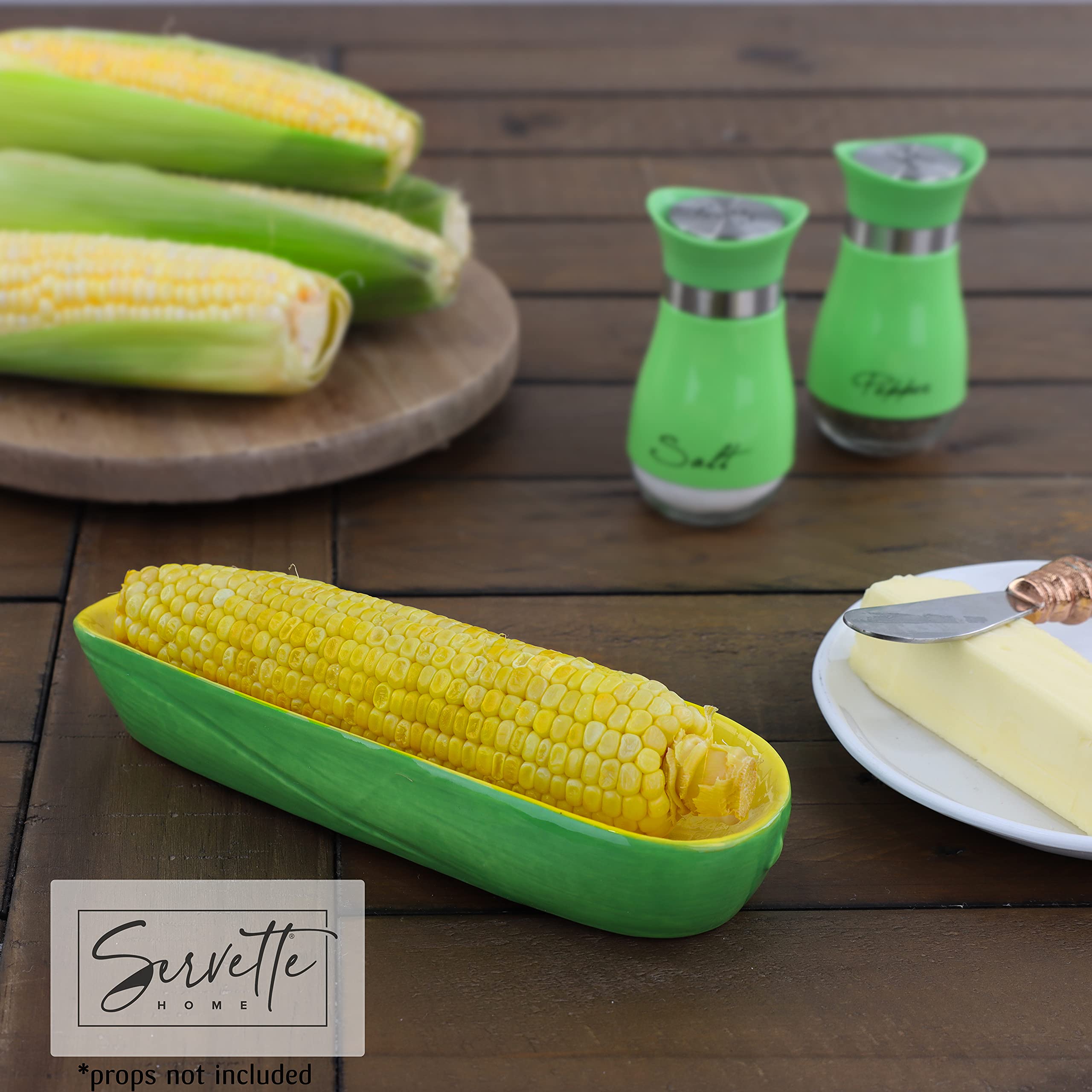 Servette Home Novelty Ceramic 8.5 '' Corn On The Cob Dish