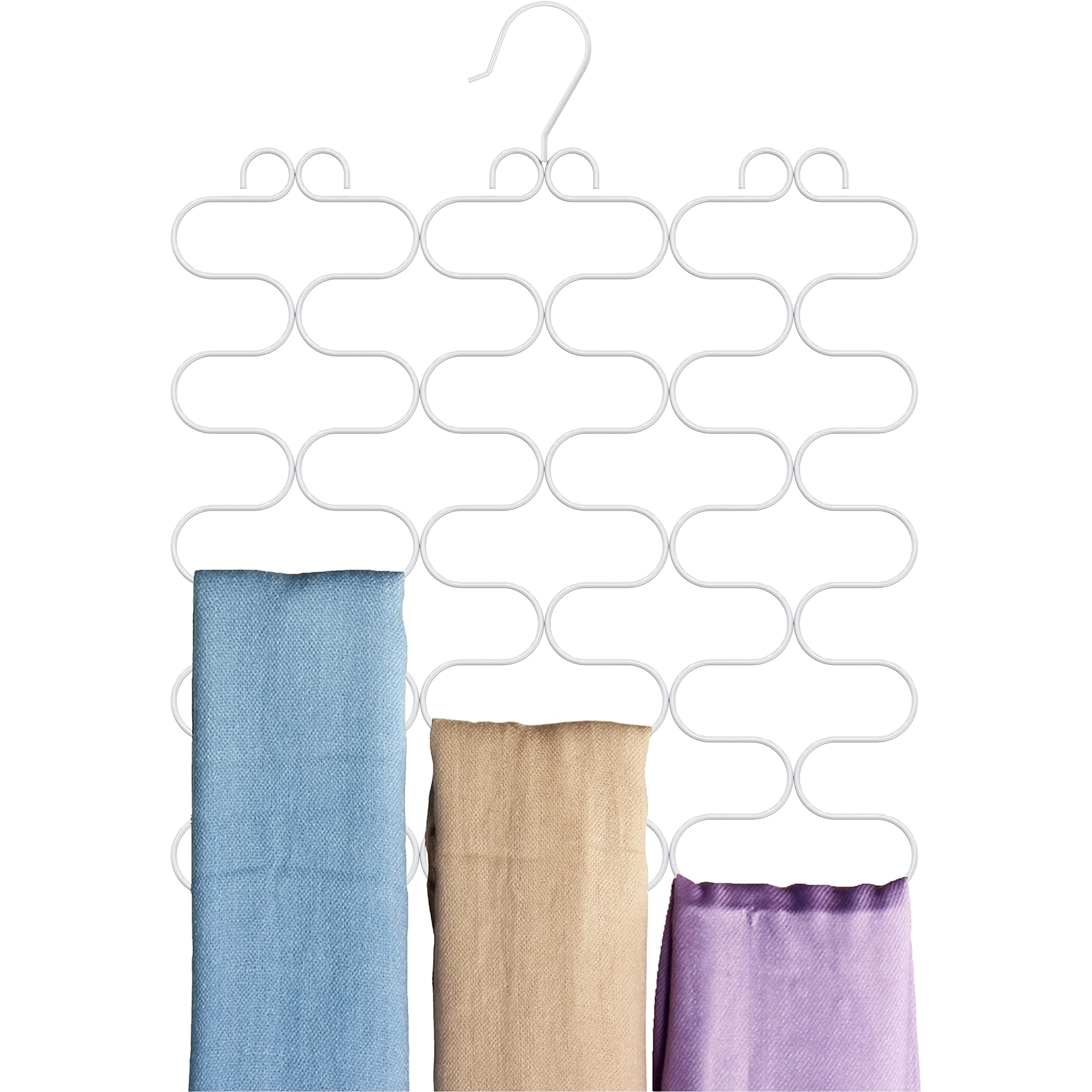 Decobrothers Scarf Hanger For Closet, 23 Loop, White