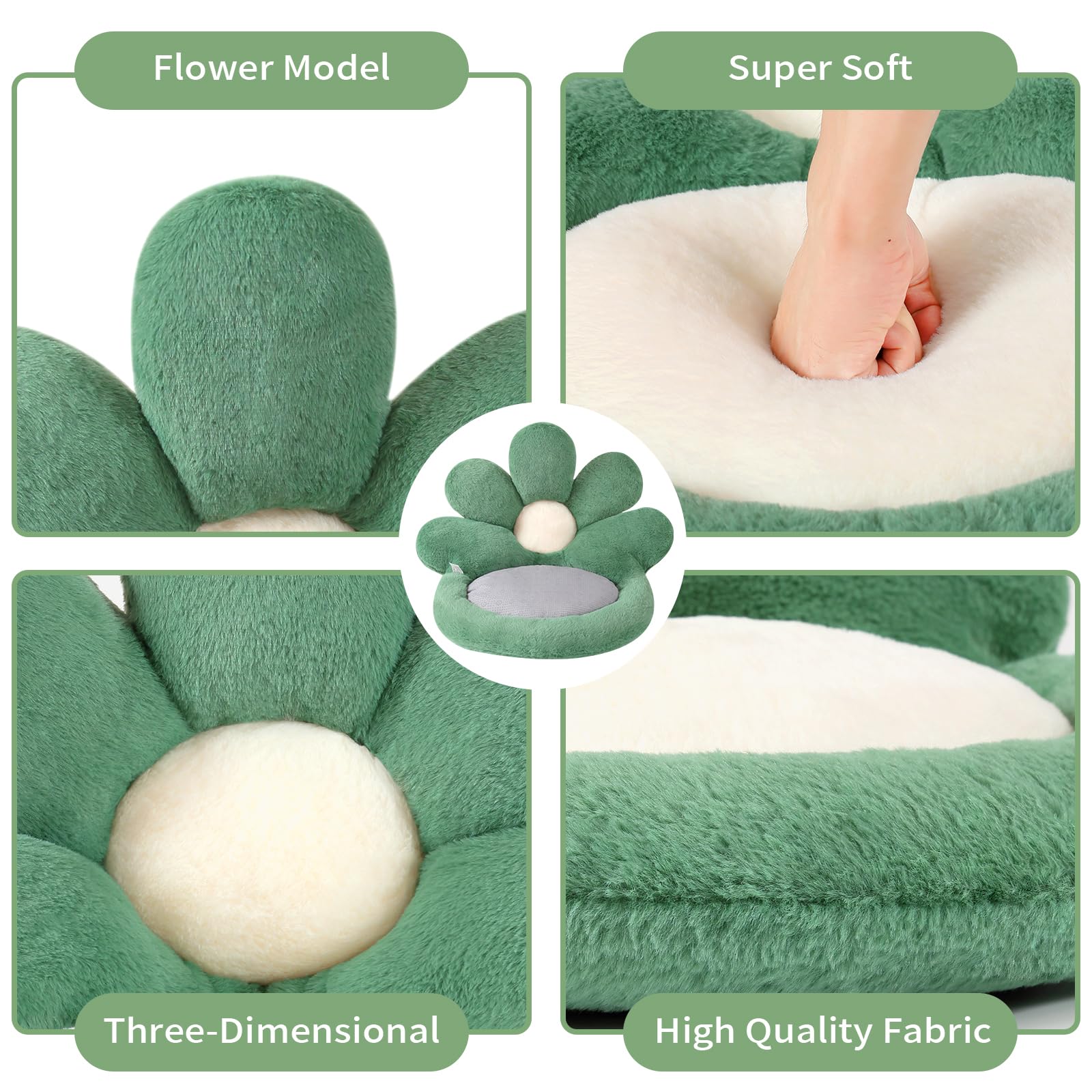Ditucu Flower Shape Seat Cushion Comfy Kawaii Gaming Chair Cushions 21 Inch Lazy Sofa Office Floor Pillow Pad Cute Stuff For Gam