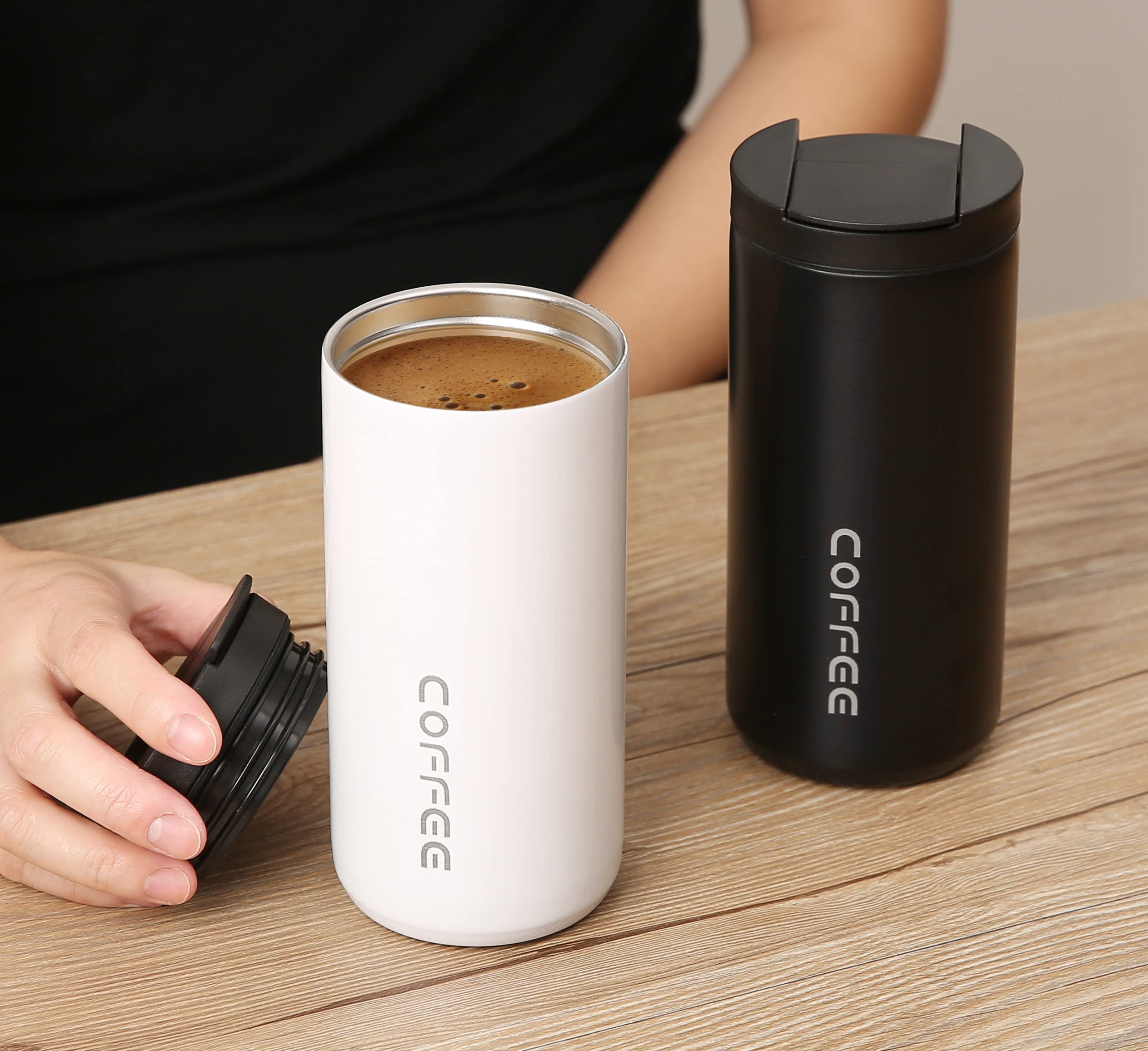 Wulisan Travel Mug Coffee Hot Travel Mug Vacuum Insulated Coffee Mug With Leak Proof Screw Lid Coffee Cup Keep Warm Or Cold For