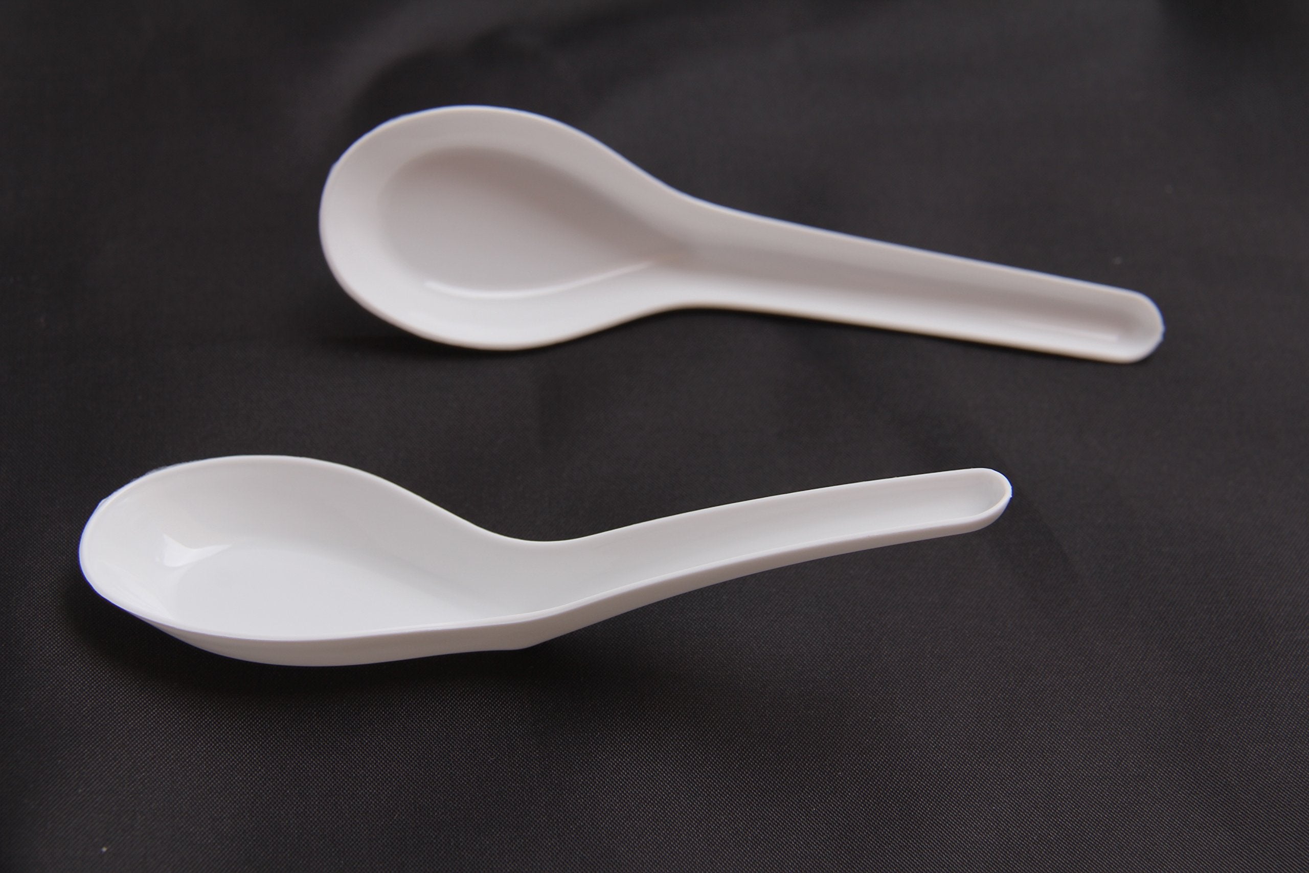 100 Pack Disposable Dining Asian Soup Spoons Chinese Spoon White Plastic