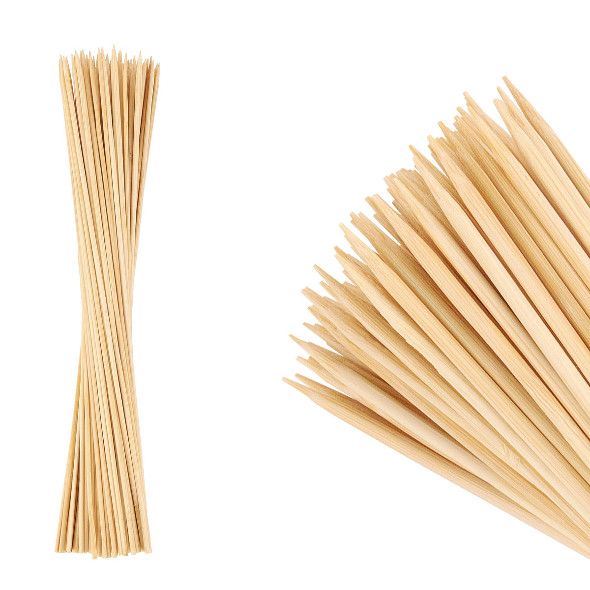 Mallome Bamboo Skewers 12 Inch 100 Pack Smores Sticks - 4Mm Thick Wooden Skewers For Appetizers- Wood Bamboo Sticks For Crafts -