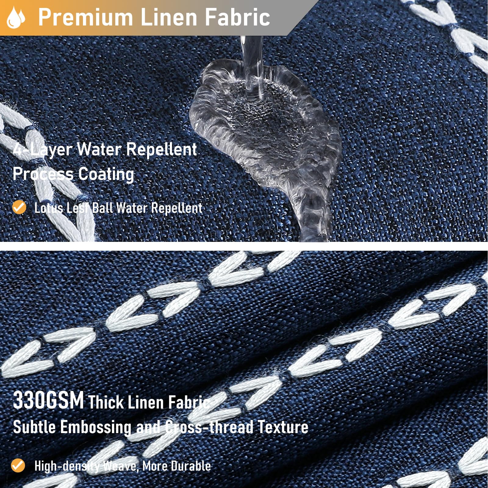 Bttn Extra Long Shower Curtain, 72X96 Long Striped Boho Chic Linen Fabric Heavy Duty Shower Curtain Set With Hooks, Tall Bohemia