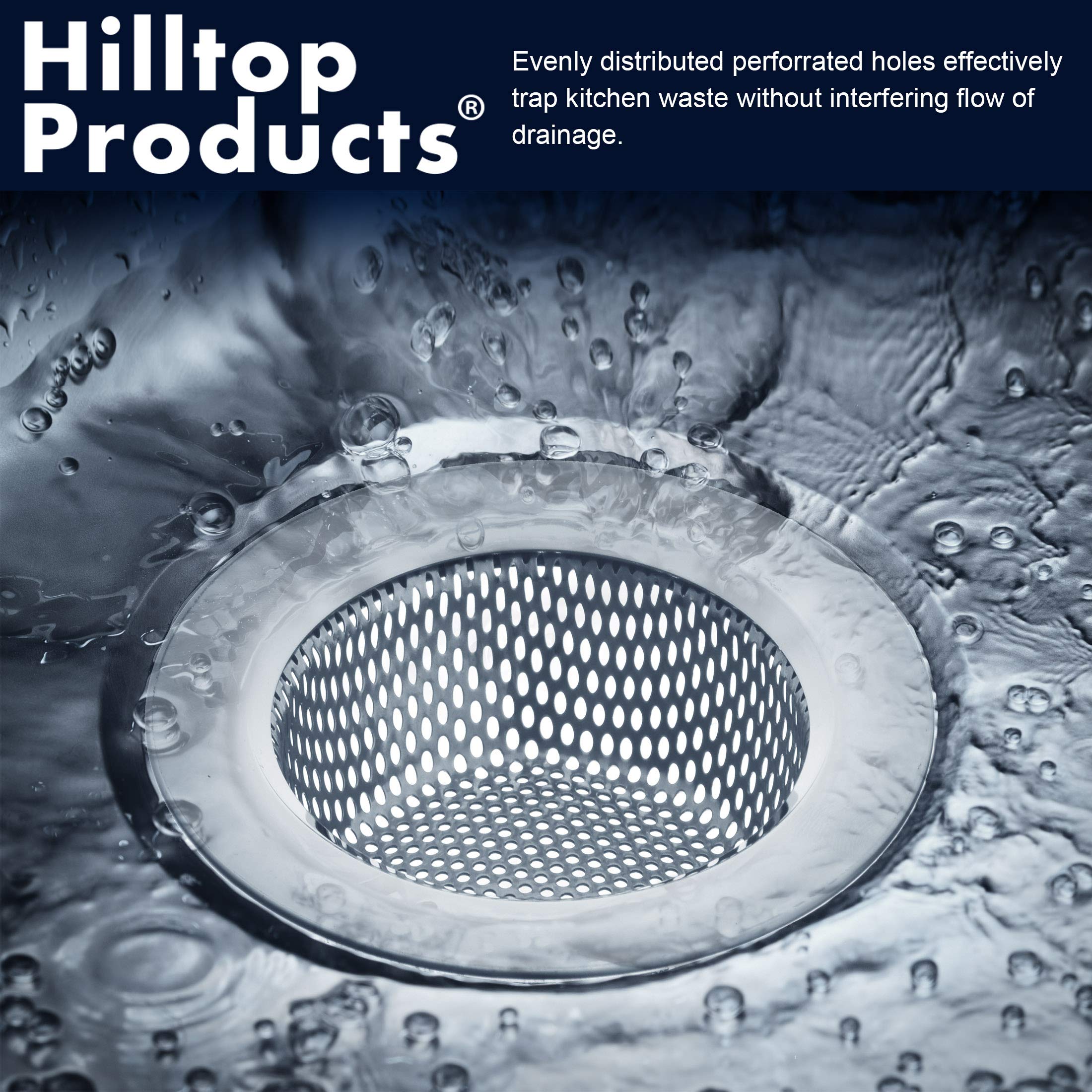 2 Pack - 4.5'' Top / 3'' Basket - Kitchen Sink Drain Strainer Large Basket Food Catcher. Stainless Steel