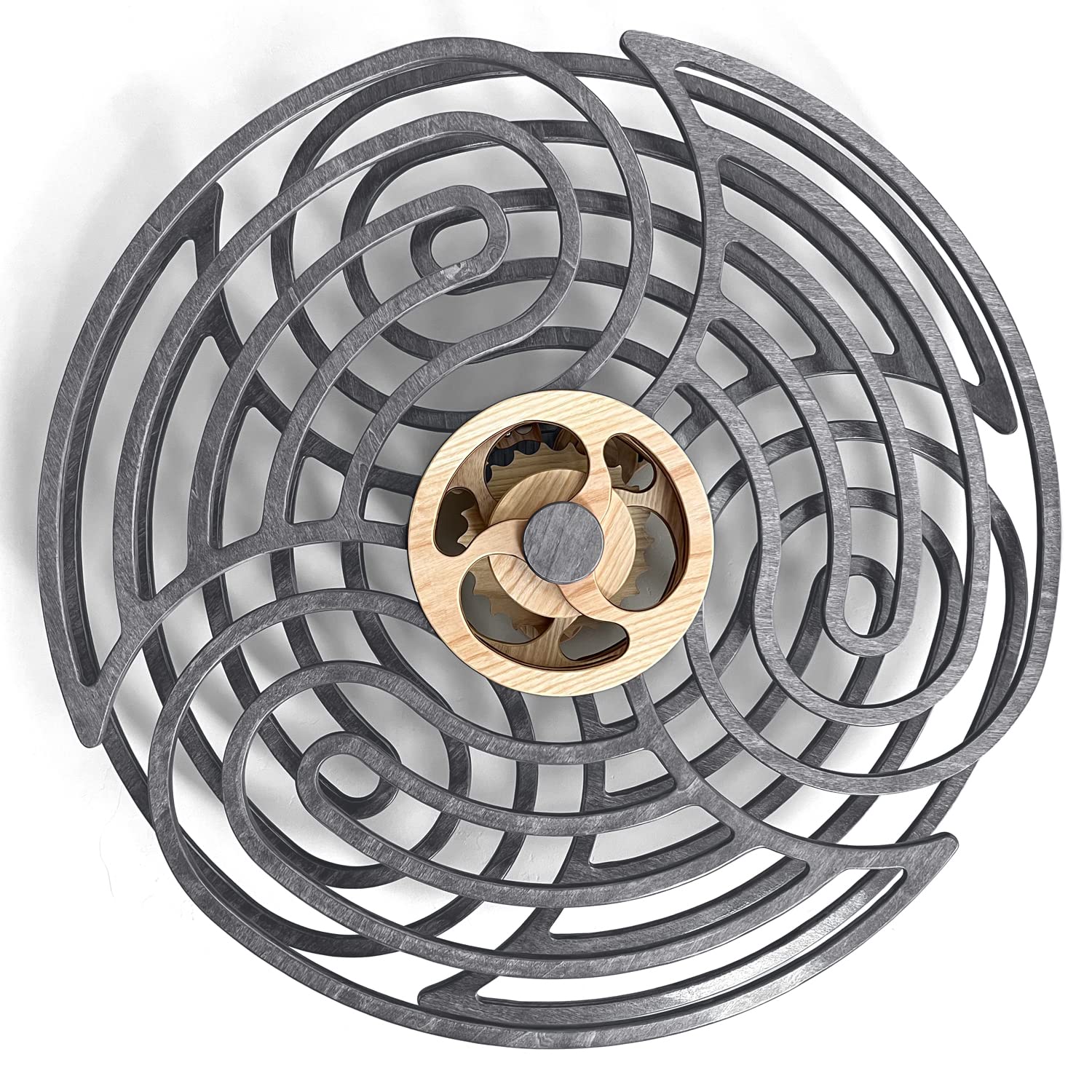 Mindsight Moving Kinetic Wall Art - Wind up to power peaceful Ripple motion (no battery) - Calming Wall D  cor for Living Room