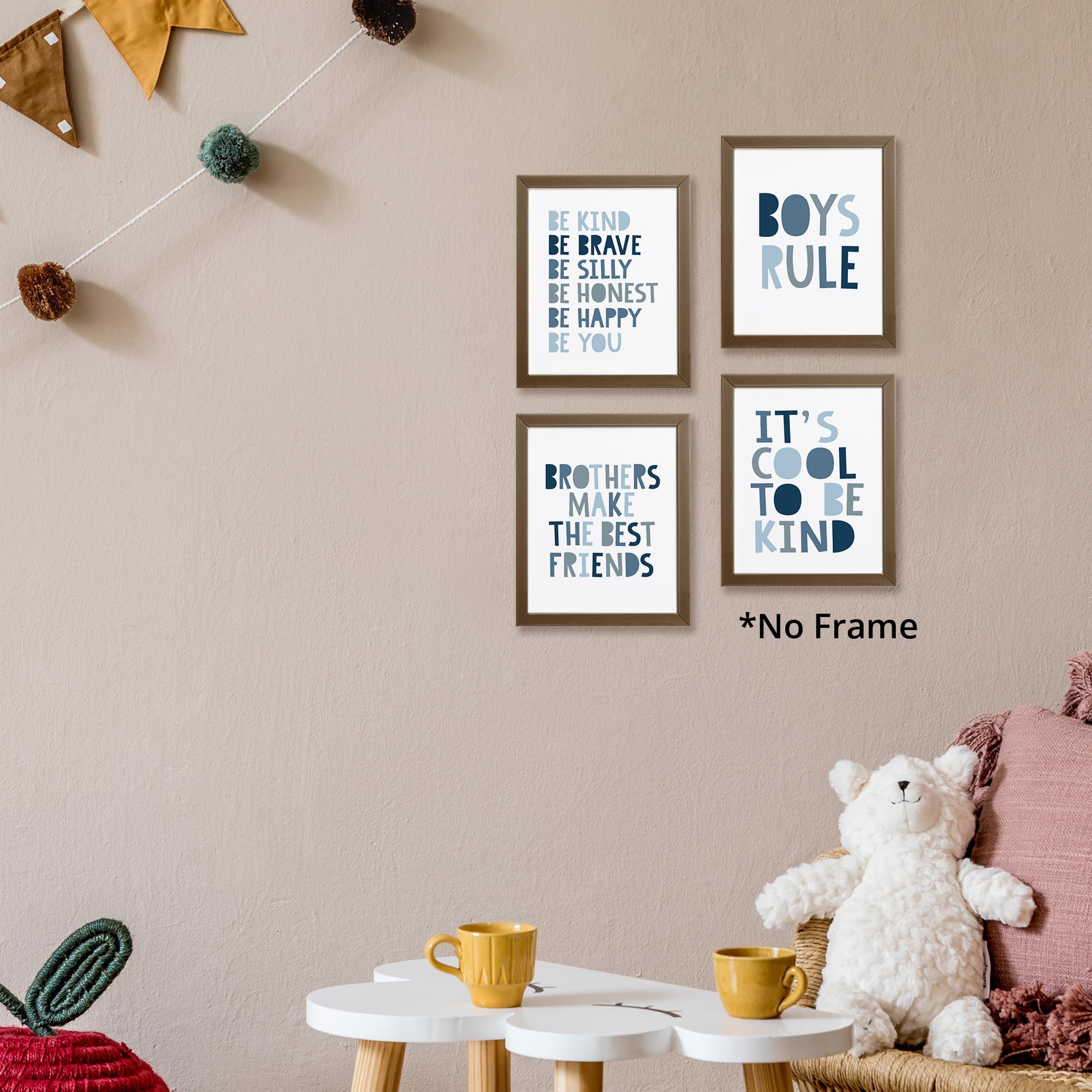 Brothers Make The Best Friends Boys Rules Affirmations Poster Prints For Home Boys Room Playroom Nursery Classroom Decor,Boho Na