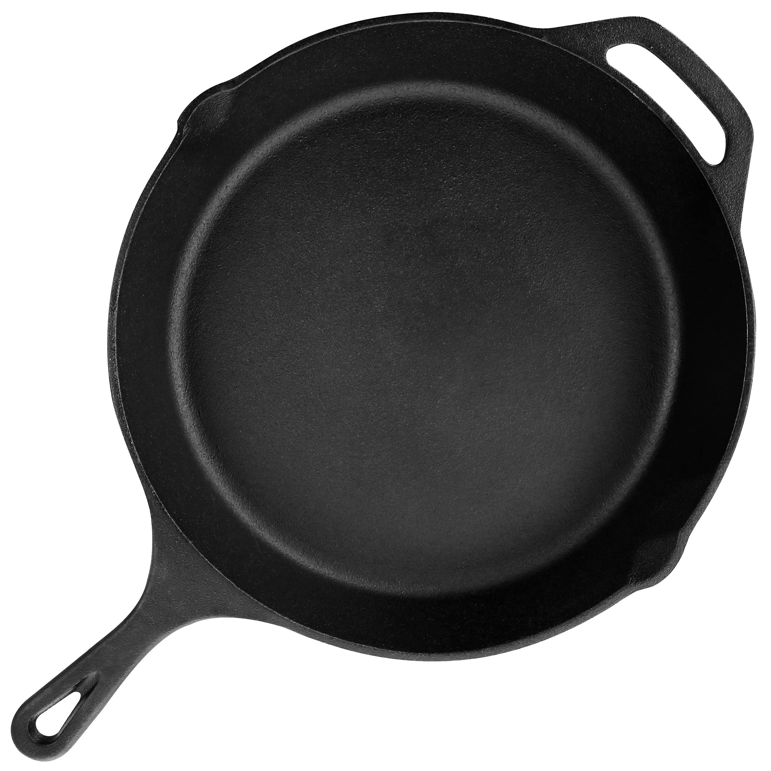 Megachef 12 Inch Round Preseasoned Cast Iron Frying Pan In Black, Mcci