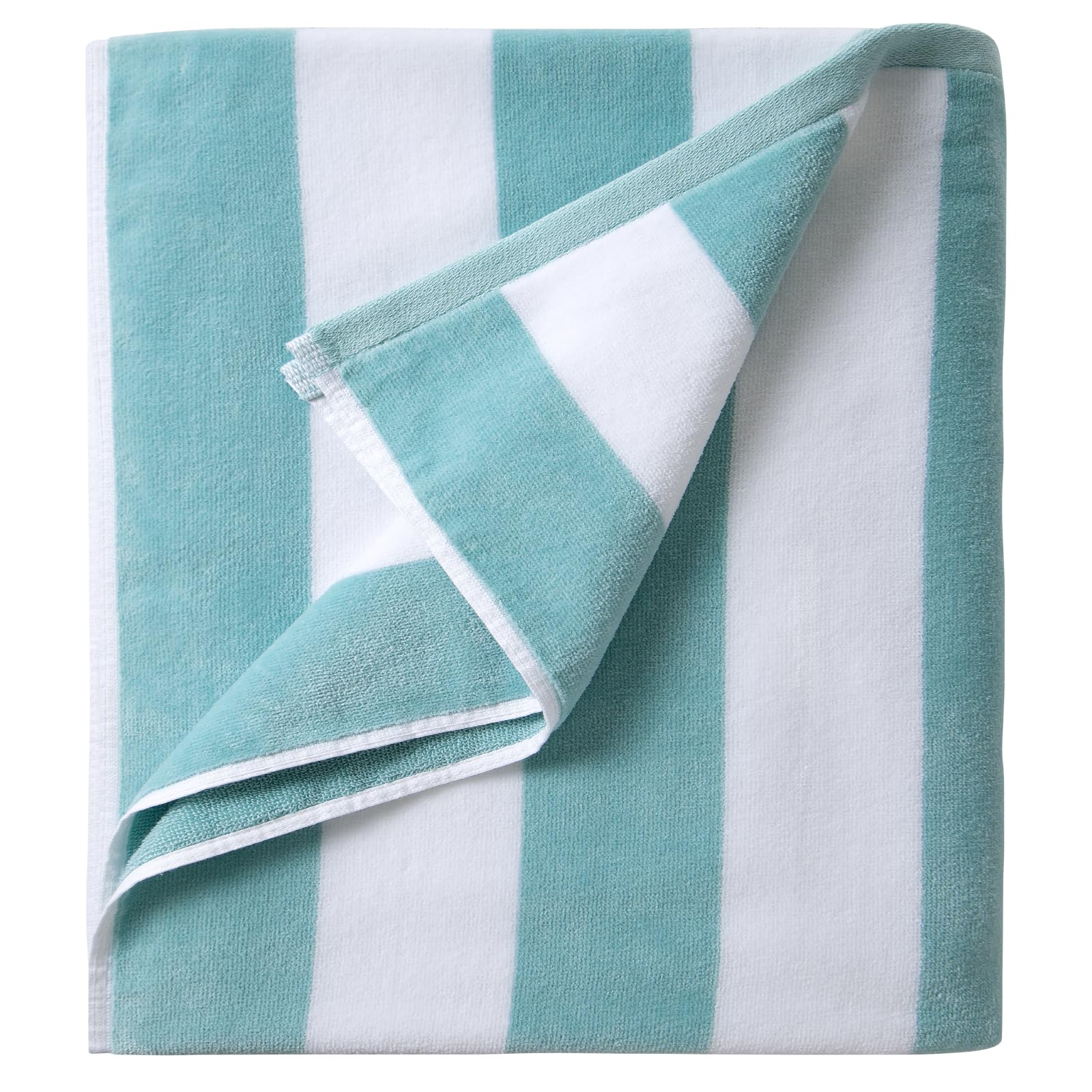 Luluhome Plush Oversized Beach Towel - Fluffy Cotton Thick 36 X 70 Inch Mystical Blue Striped Pool Towels, Large Summer Cabana S