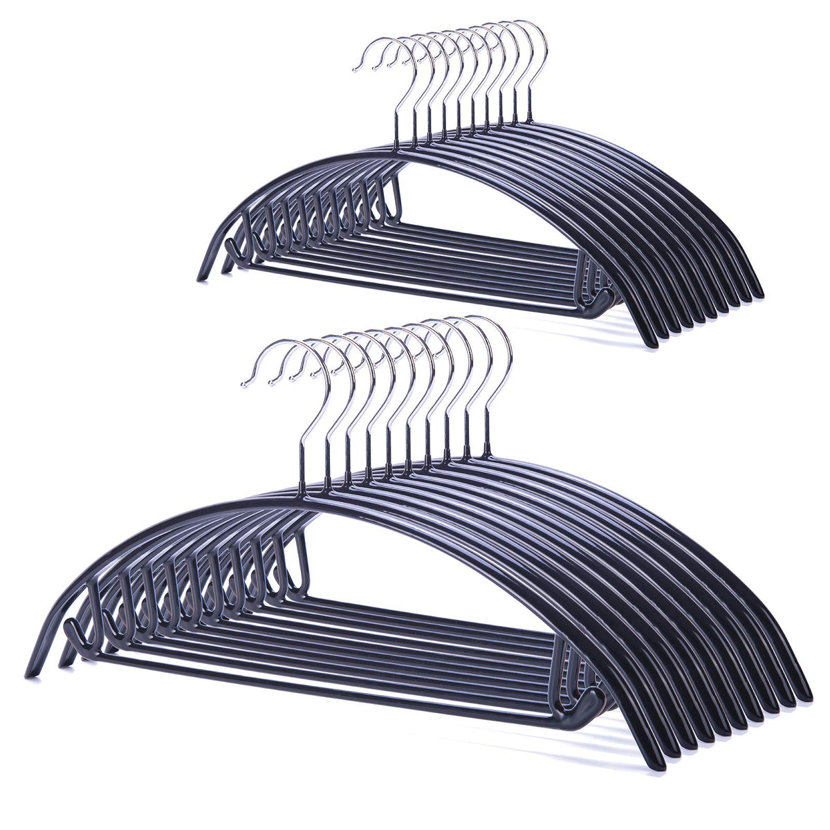 Nature-Smile 20 Pack Non Slip Suit Hanger,Coat Jacket Hangers,Sweater Hangers,Pvc Coating Metal Hangers For Pants,Shawls,Belts,B