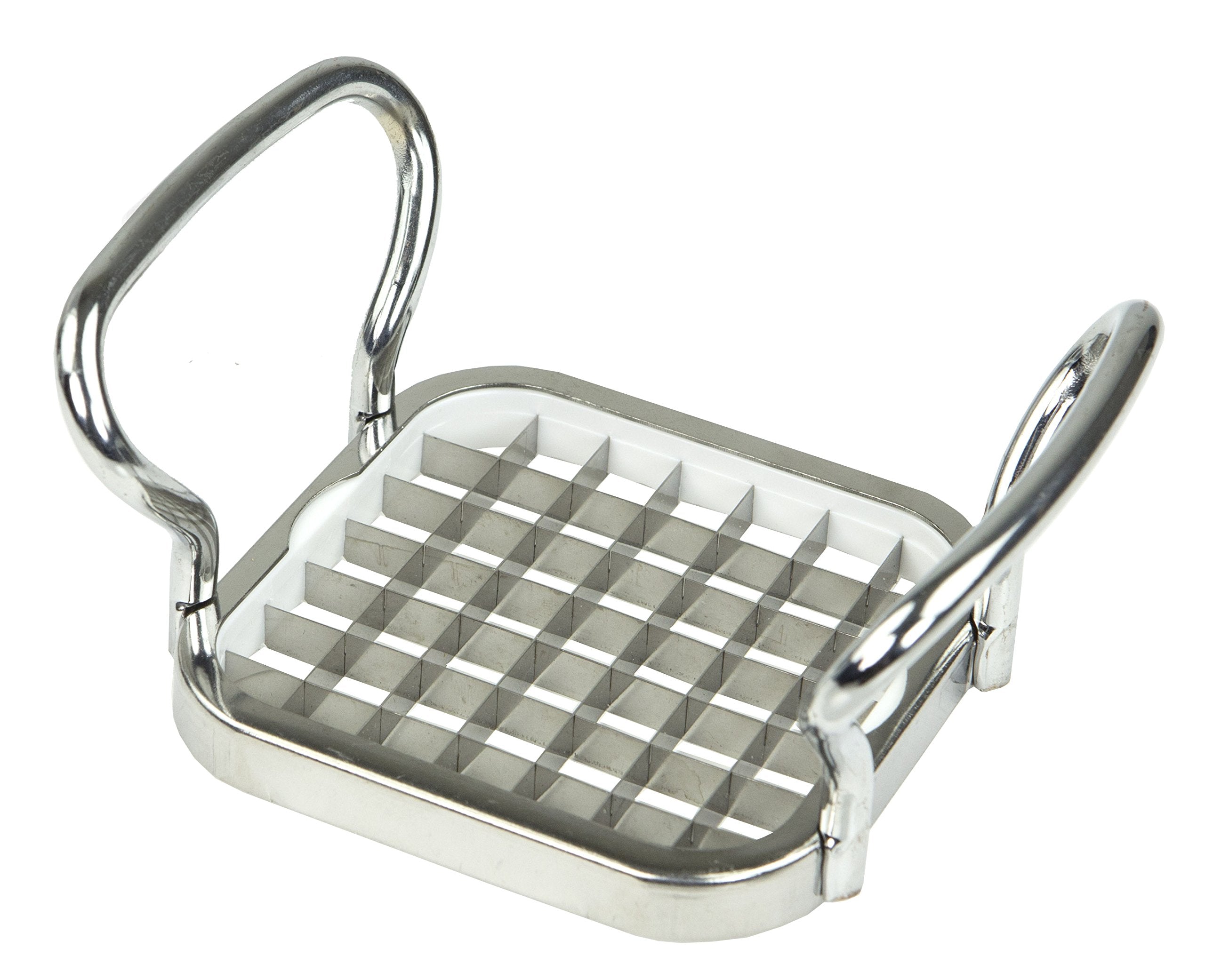 French Fry Cutter By Home Basics, French Fry Cutter Stainless Steel French Fry Slicer  With Easy Grip Handles,Silver