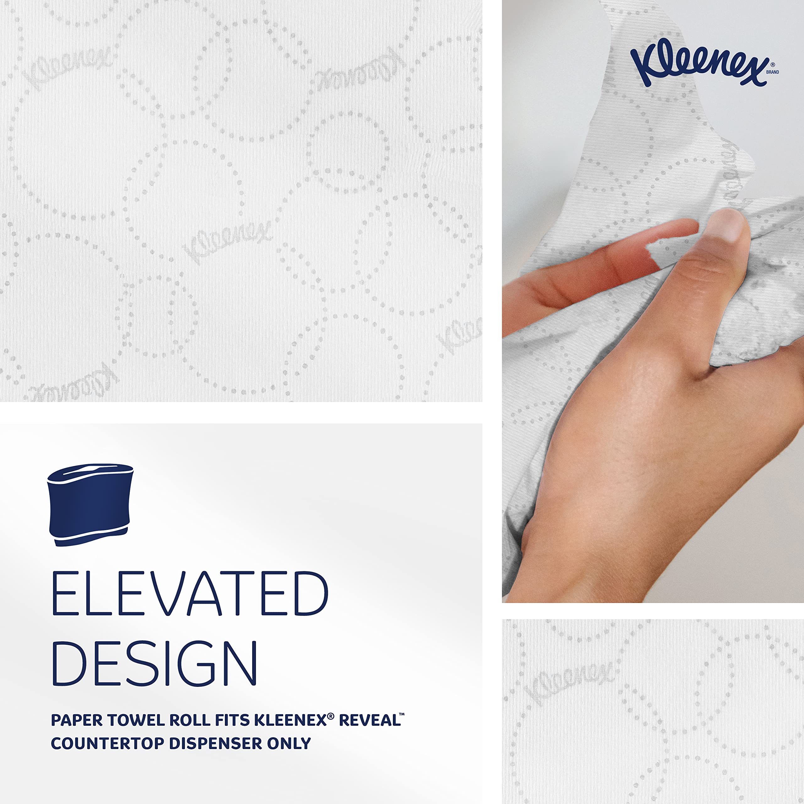Kleenex Reveal Multifold Paper Towels (46321), 2-Ply, For Kleenex Reveal Countertop System Dispenser, 7.5'' X 9.4'' Sheets, Whit