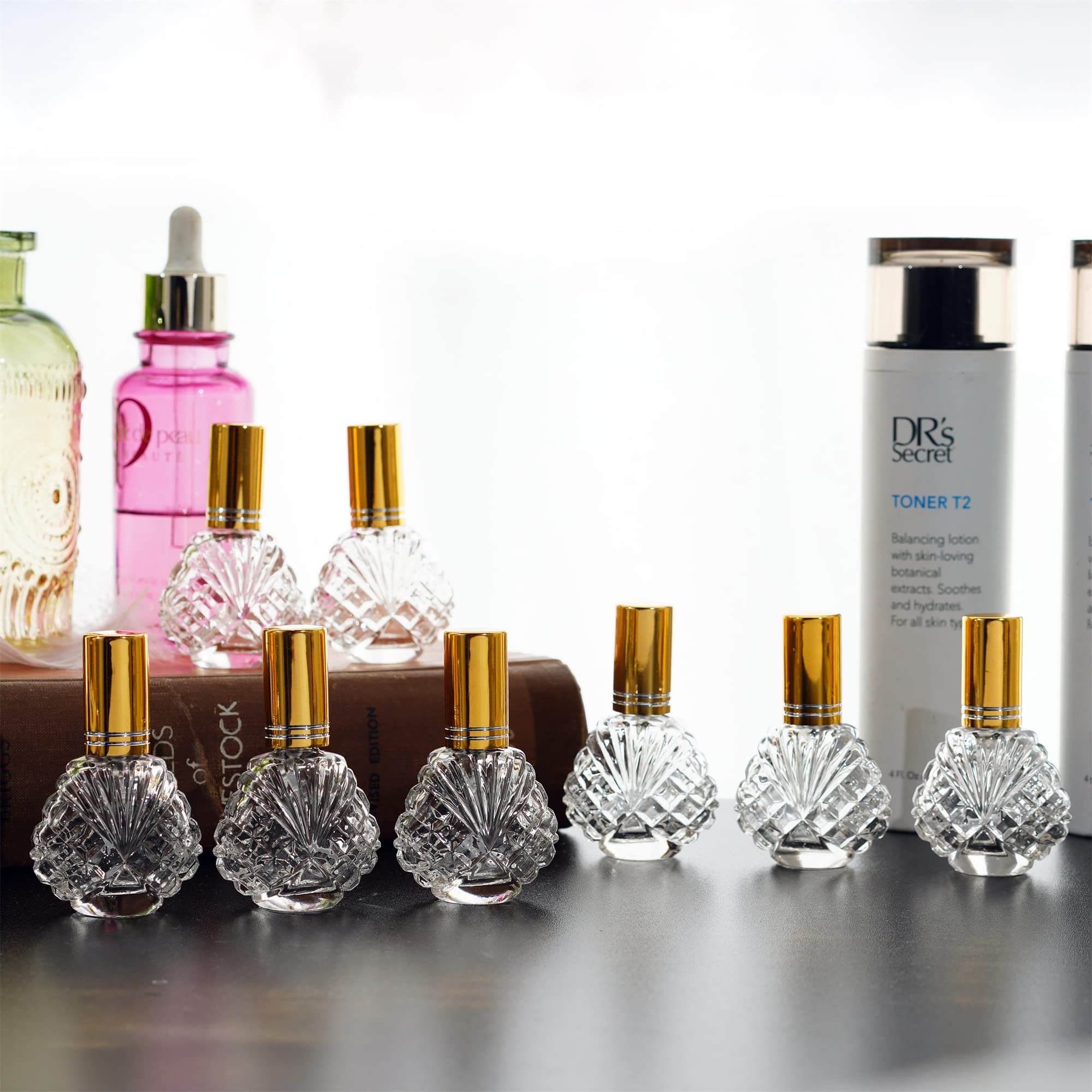 Yu Feng 12Pcs 15Ml Glass Bottle Perfume Atomizer Refillable Spray Empty Perfume Bottle With Funnels Pipettes Dispenser For Perfu