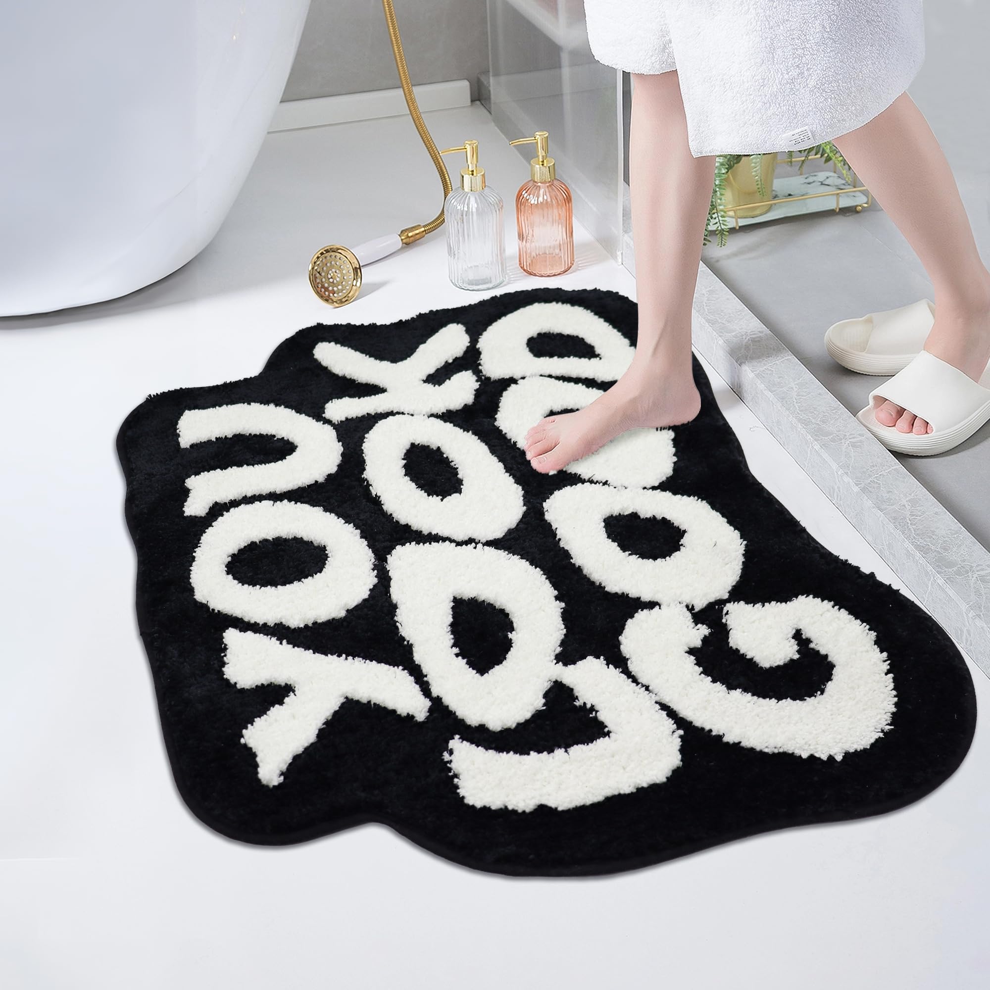 Oturgor You Look Good Bath Mat Black And White Bathroom Rug Funny Bathroom Decor Cool Rugs Washable Non Slip Floor Mat For Batht