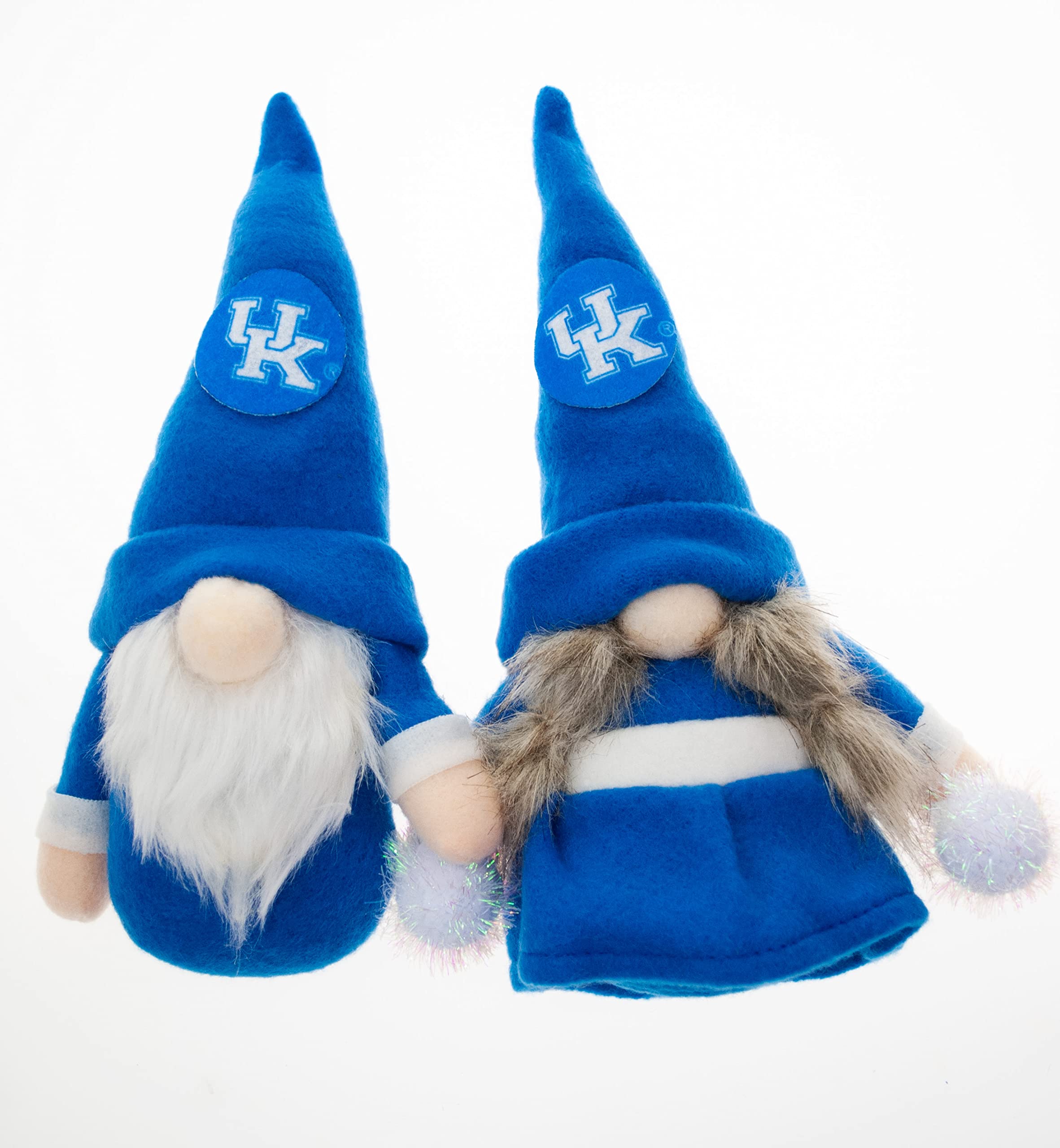 University Kentucky Wildcats Set of 2 Plush Gnome Christmas Tree Ornaments by Hannas Handiworks - Fan/Cheerleader Holiday/Dorm D