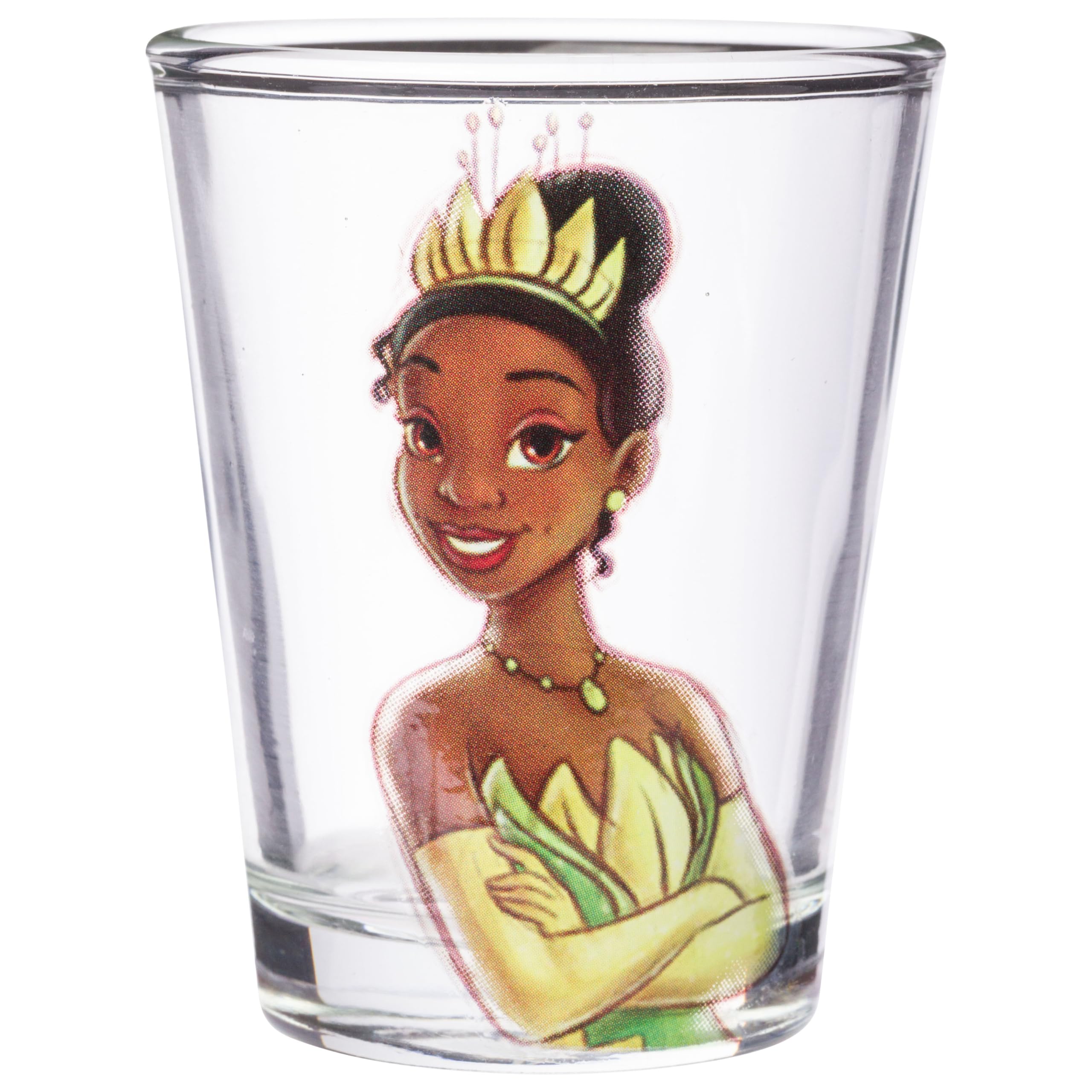Silver Buffalo Disney Princess Vintage Sketch Featuring Cinderella, Tiana, Snow White, And Jasmine 4 Pack Mini Glasses, 1.5 Ounc