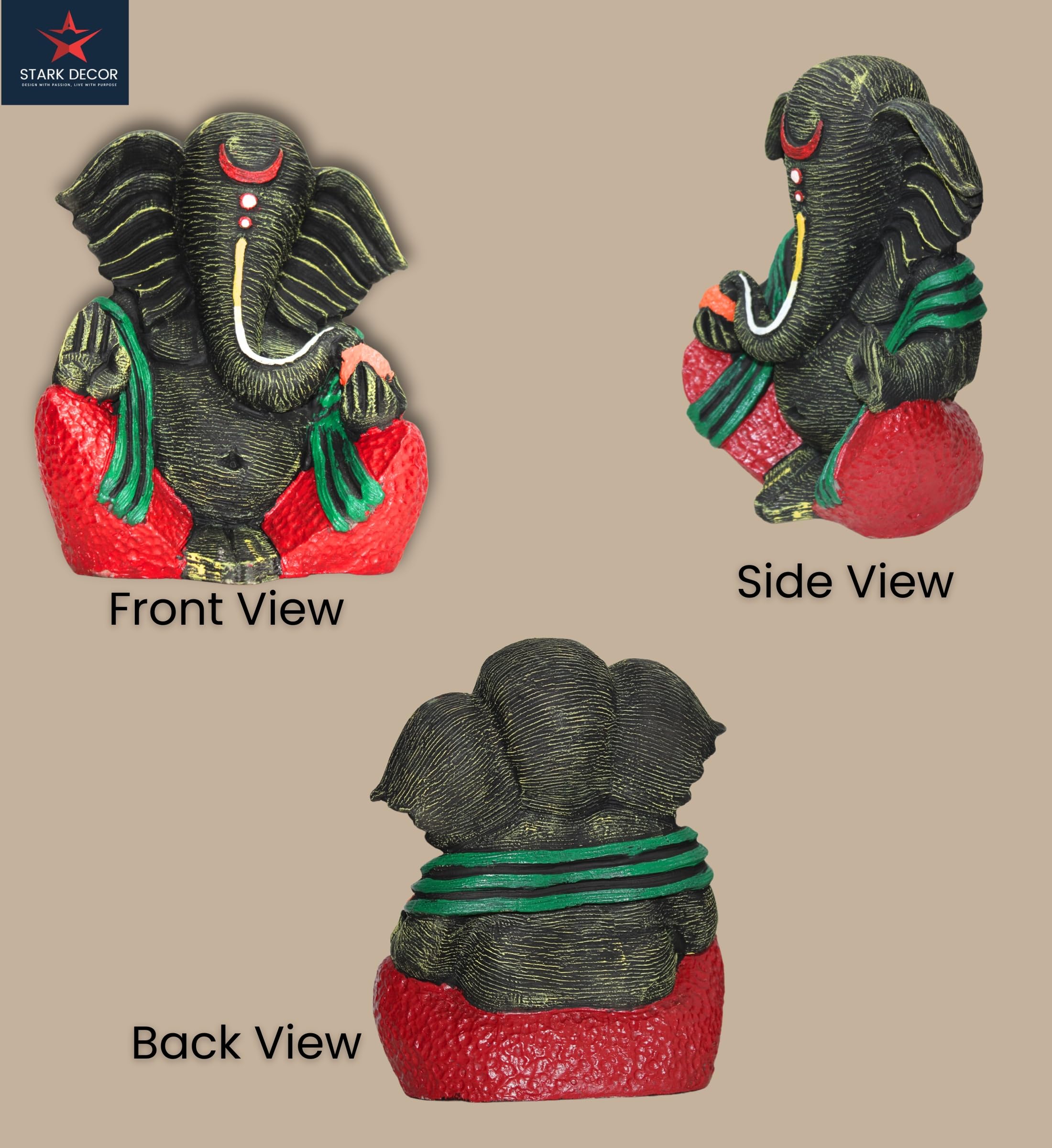 Stark Dcor Radiant Ganesh Showpiece Platformfor Prosperity And Blessing Decoration Items For Home Decor & Office Table Gifts