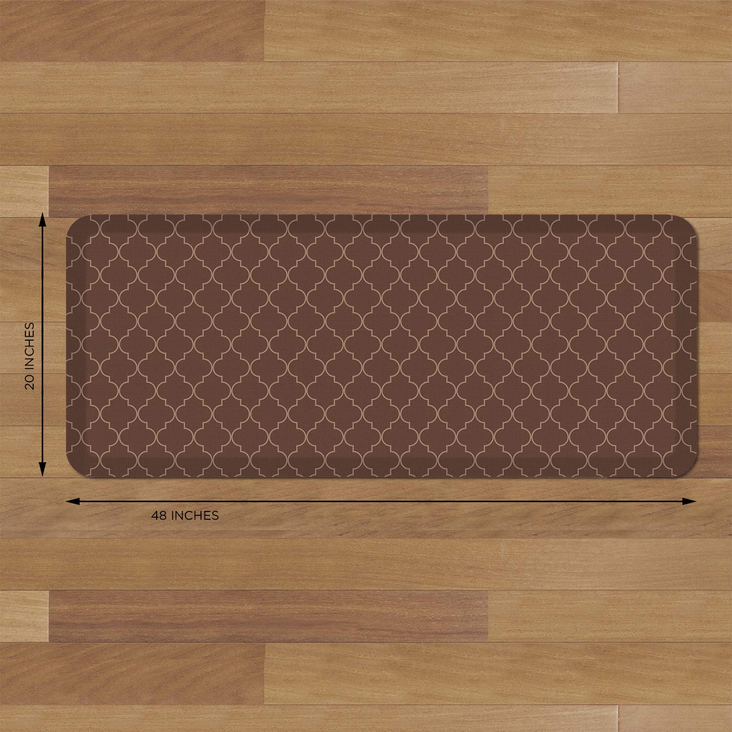 Gelpro Anti-Fatigue Designer Comfort Kitchen Floor Mat, 20X48, Trellis Walnut Stain Resistant Surface With 3/4    Thick Ergo-Foa