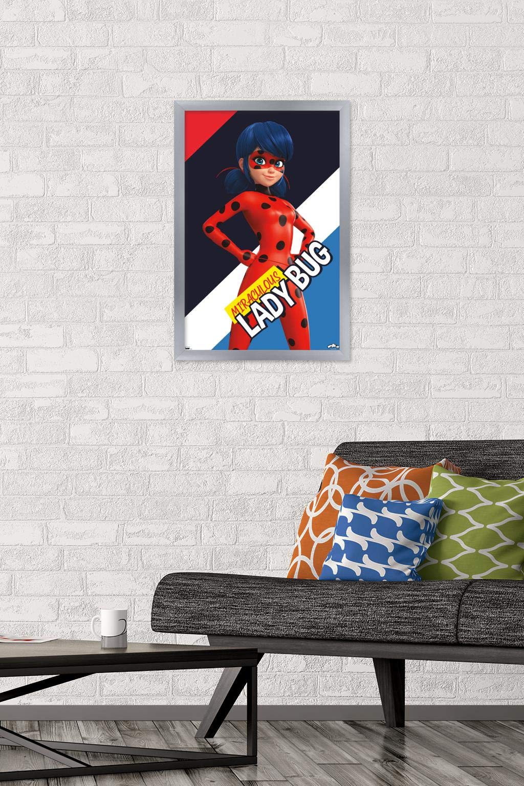Trends International Miraculous-Ladybug Wall Poster, 14.725 In X 22.375 In, Silver Framed Version