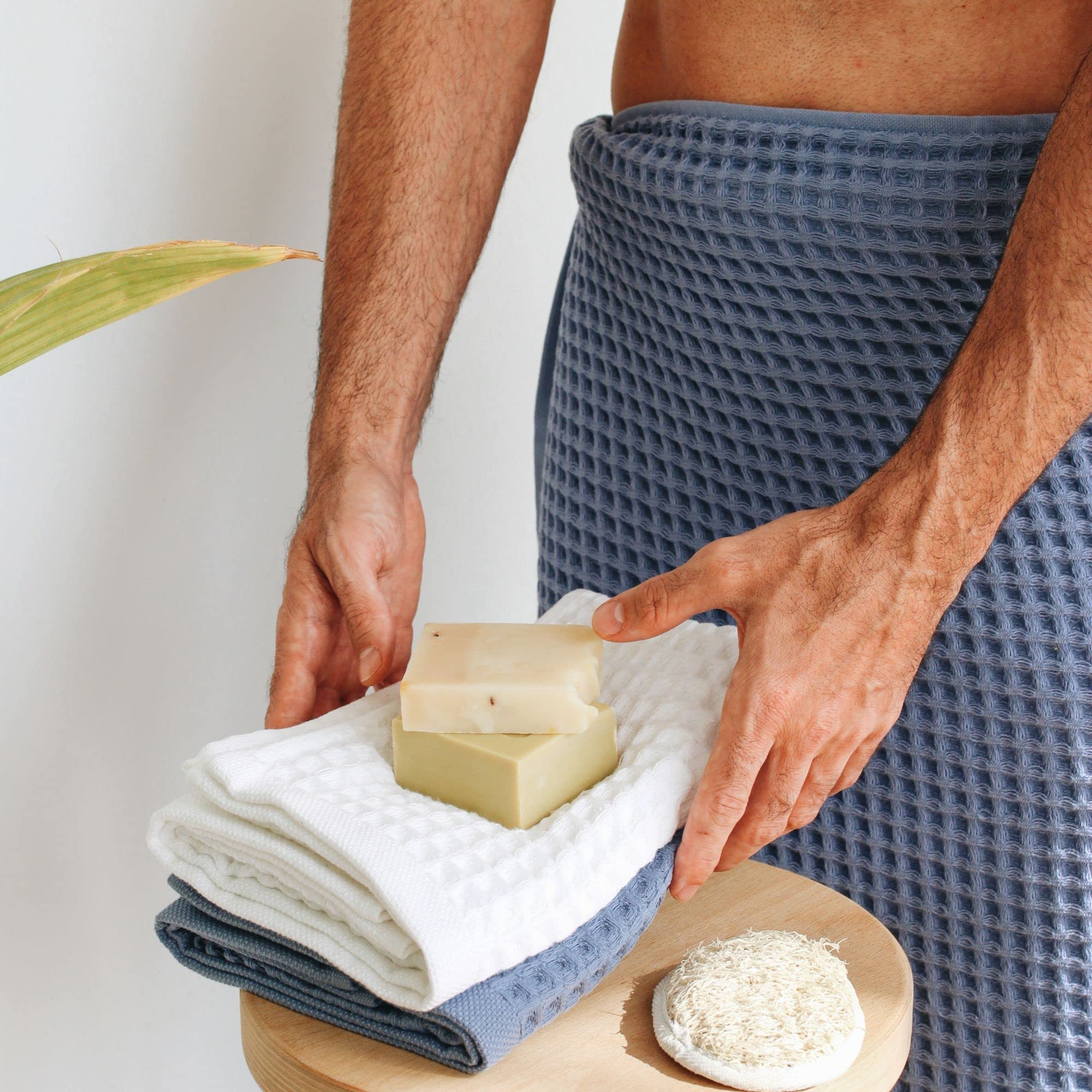 Sea Me At Home Waffle Hand Towel, 100% Cotton (Hand Towel, White)
