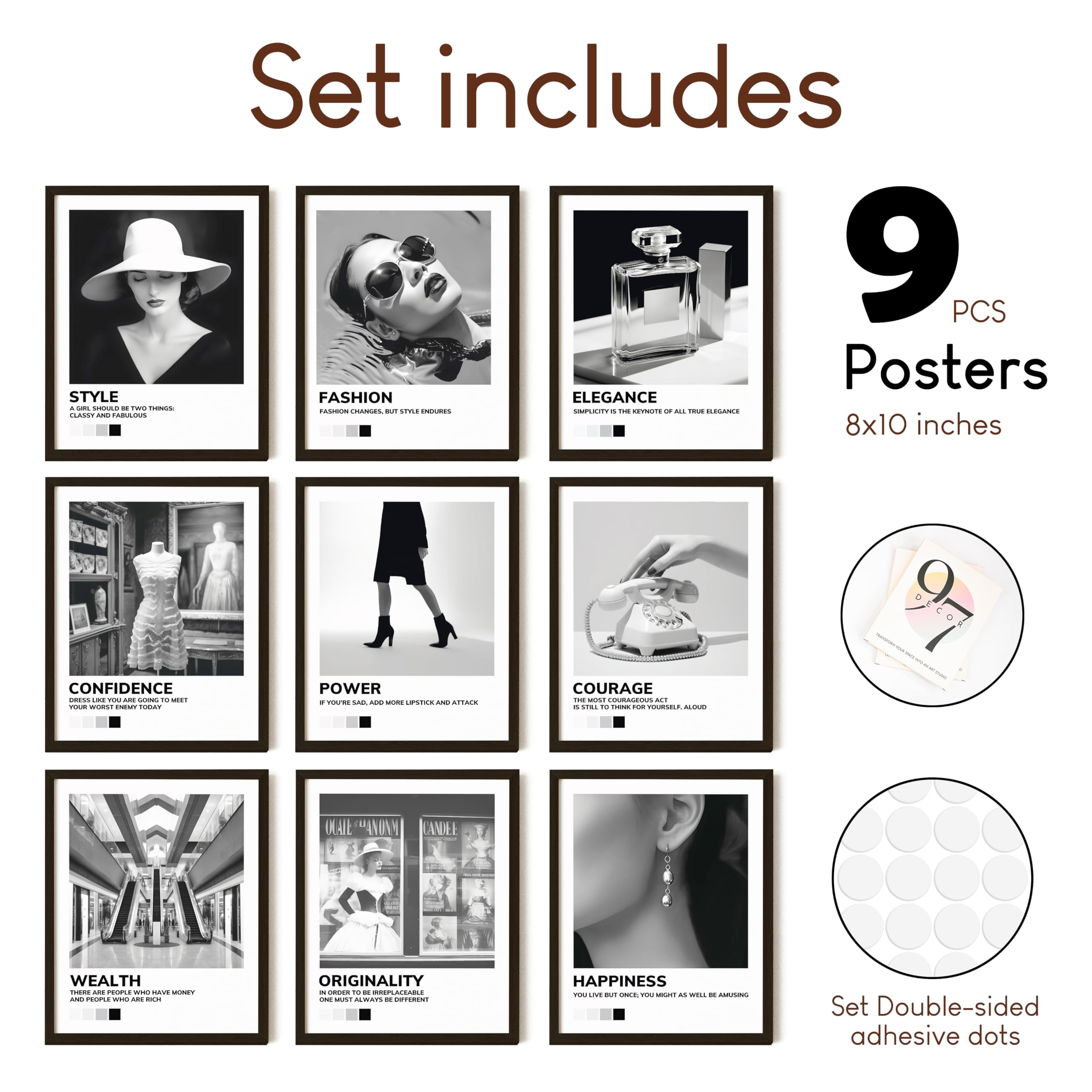 97 Decor Boujee Room Decor - Black And White Wall Art Posters, Black And White Pictures For Wall Decor, Vintage Fashion Prints P