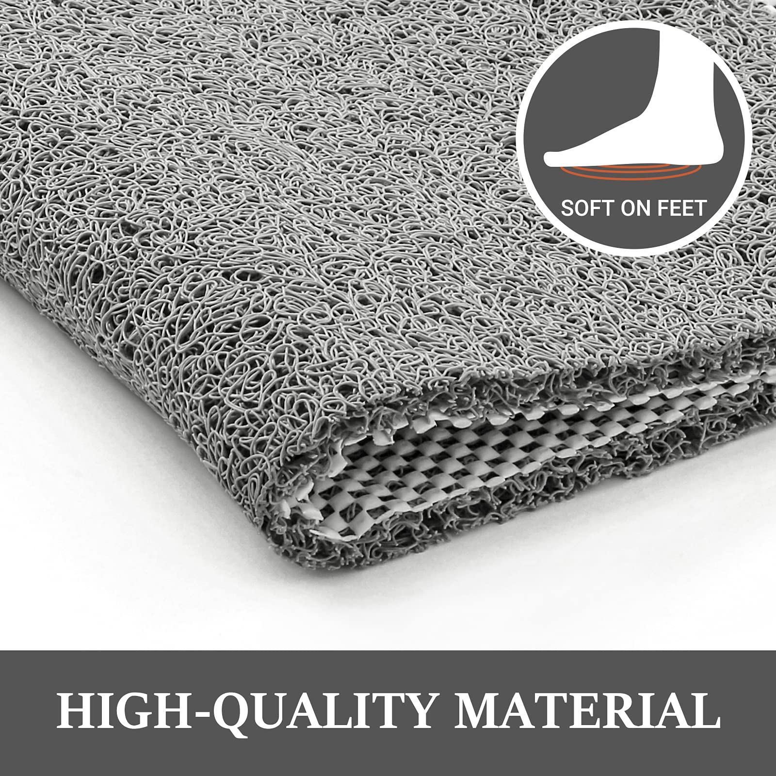 Luxstep Shower Mat Bathtub Mat,47 Inch X 16 Inch , Non-Slip Bath Mat With Drain, Quick Drying Pvc Loofah Bathmat For Tub,Shower,