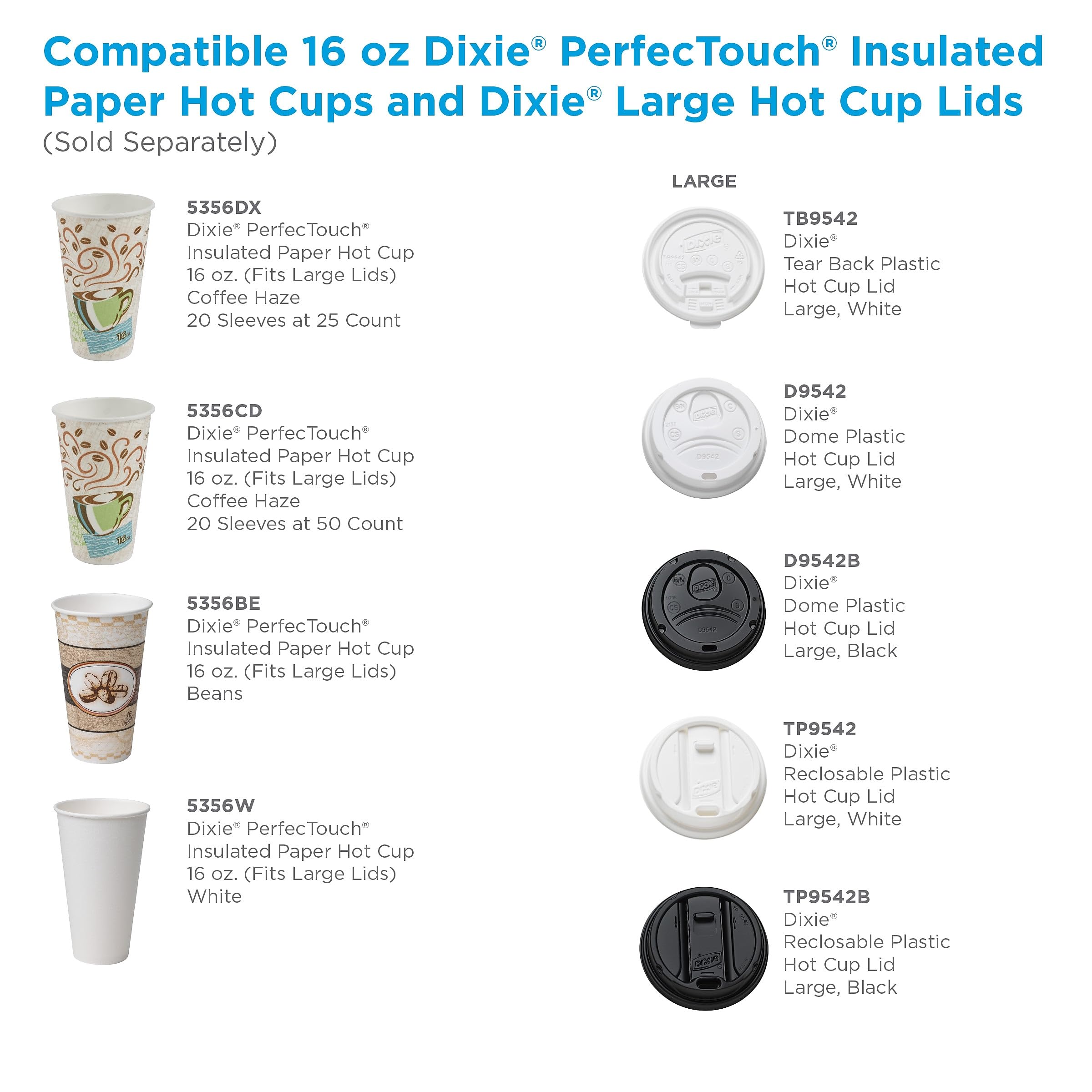 Georgia-Pacific Dxe5356Cd Dixie Hot Cups, Paper, 16Oz, Coffee Dreams Design, Pack Of 50