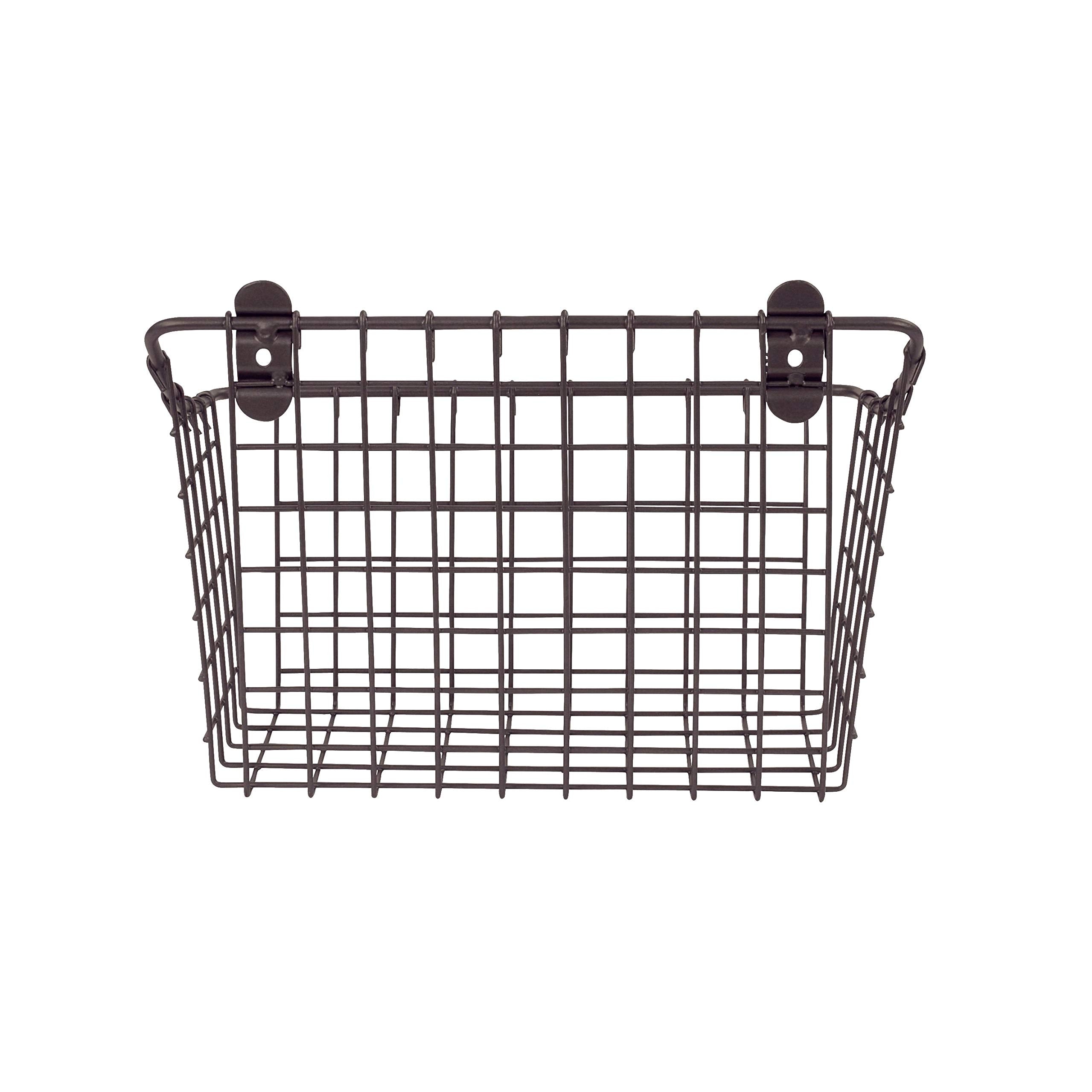 Spectrum Diversified Vintage Wall Mount Storage Basket, Large, Bronze