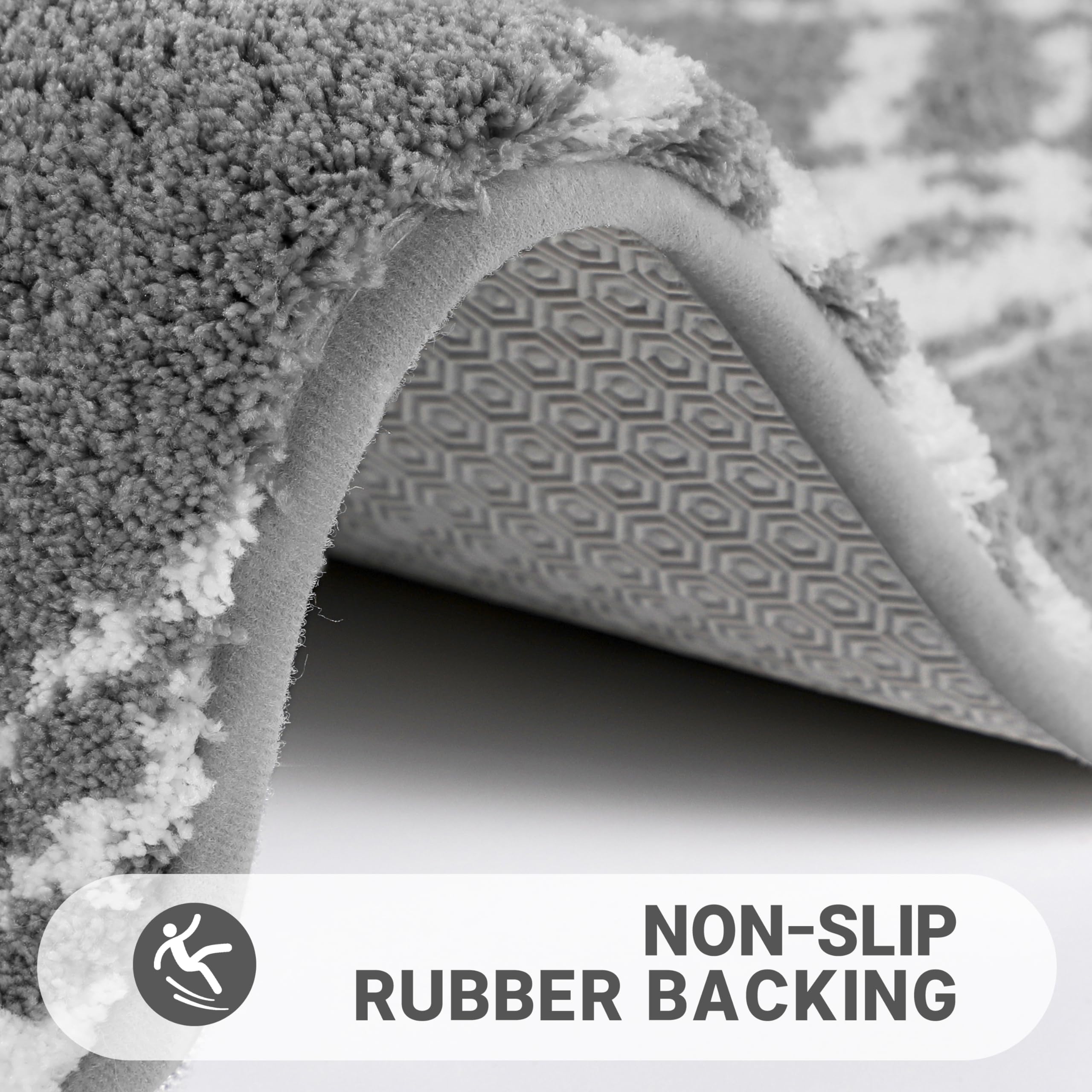 Yimobra Luxury Fluffy Bathroom Rugs, Soft Thick Plush Bath Mat, Non-Slip, Water Absorbent, Machine Washable, Shaggy Microfiber B