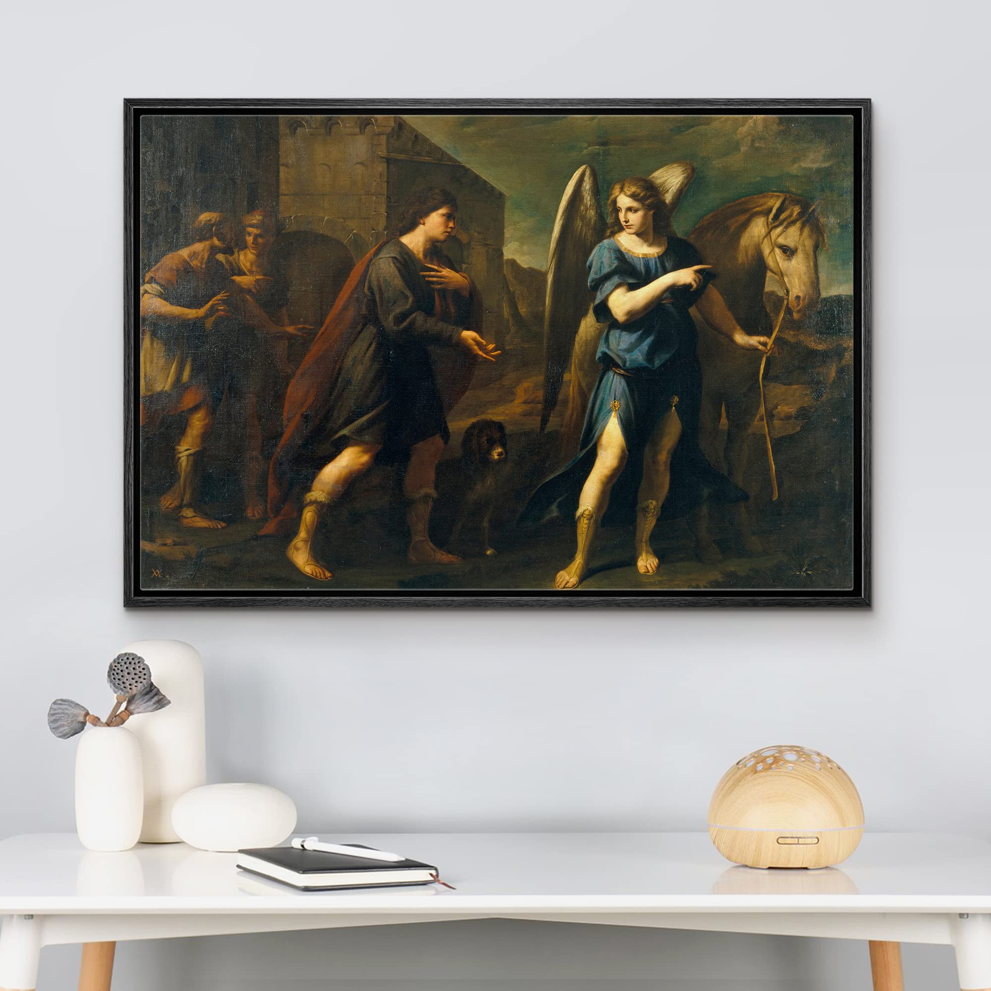 Wall26 Framed Canvas Print Wall Art Tobias Meets Archangel Raphael By Andrea Vaccaro People Historic Illustrations Fine Art Trad