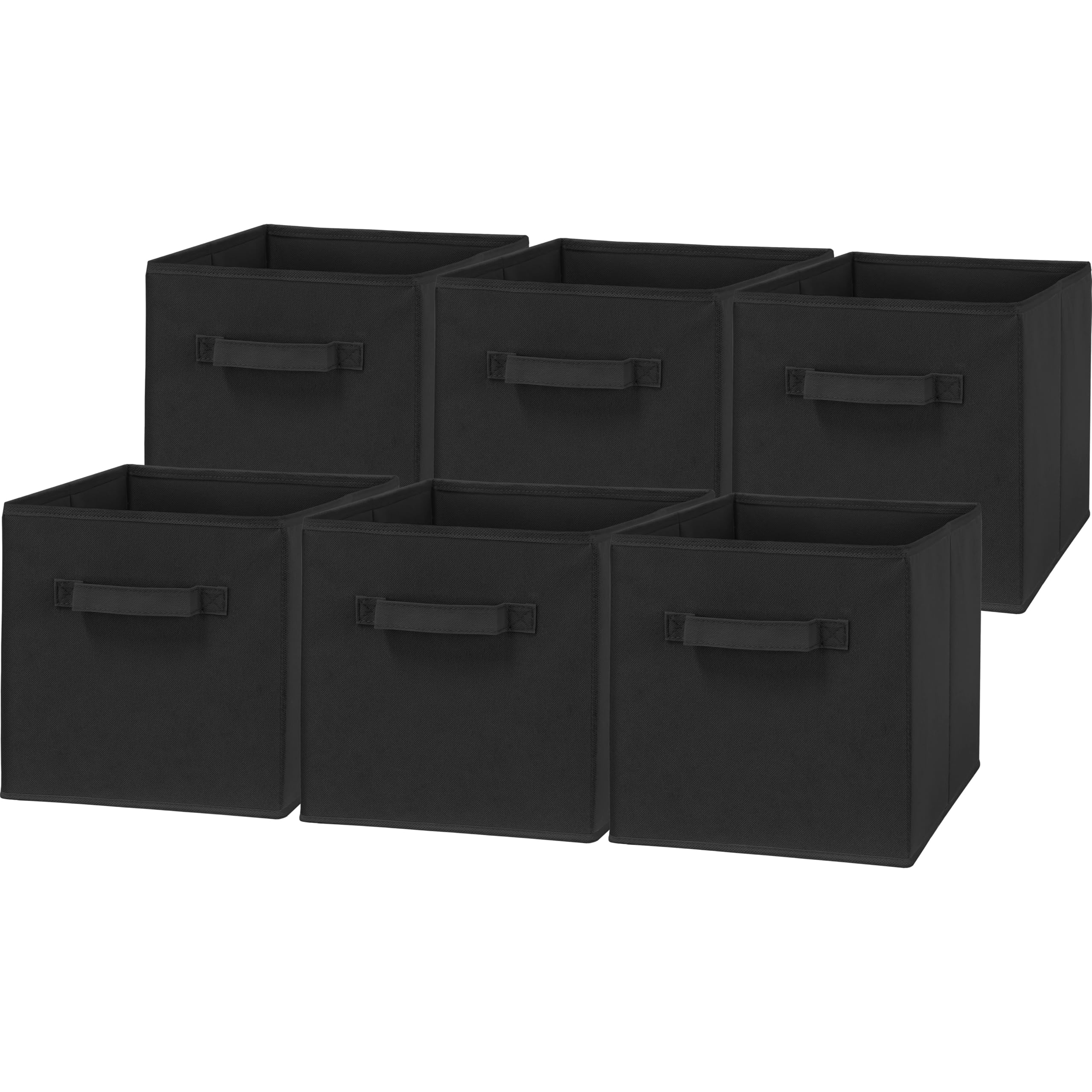 6 Pack - SimpleHouseware Foldable Cube Storage Bin  Black